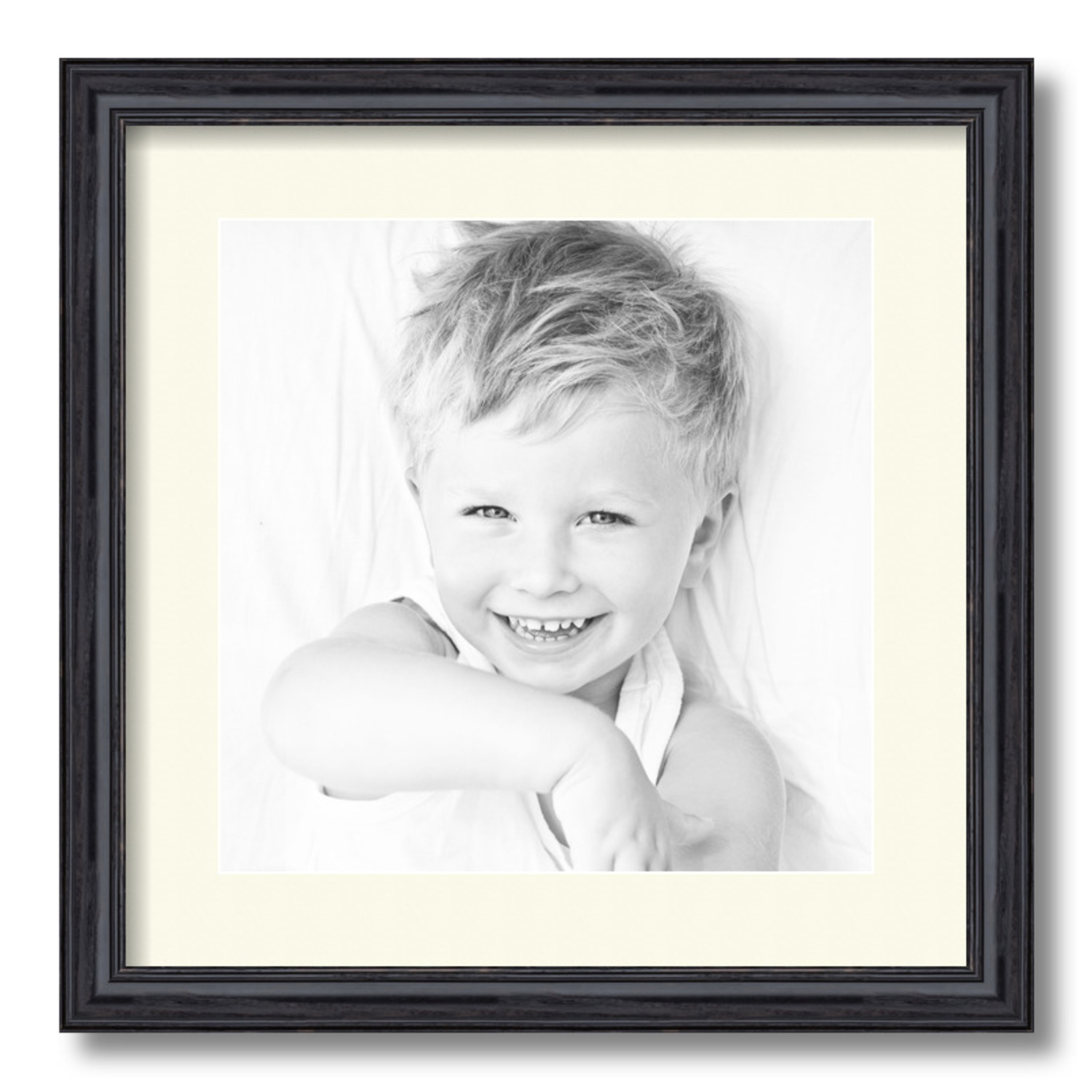 ArtToFrames Matted 16x16 Black Picture Frame with 2" Mat, 12x12 Opening 4083