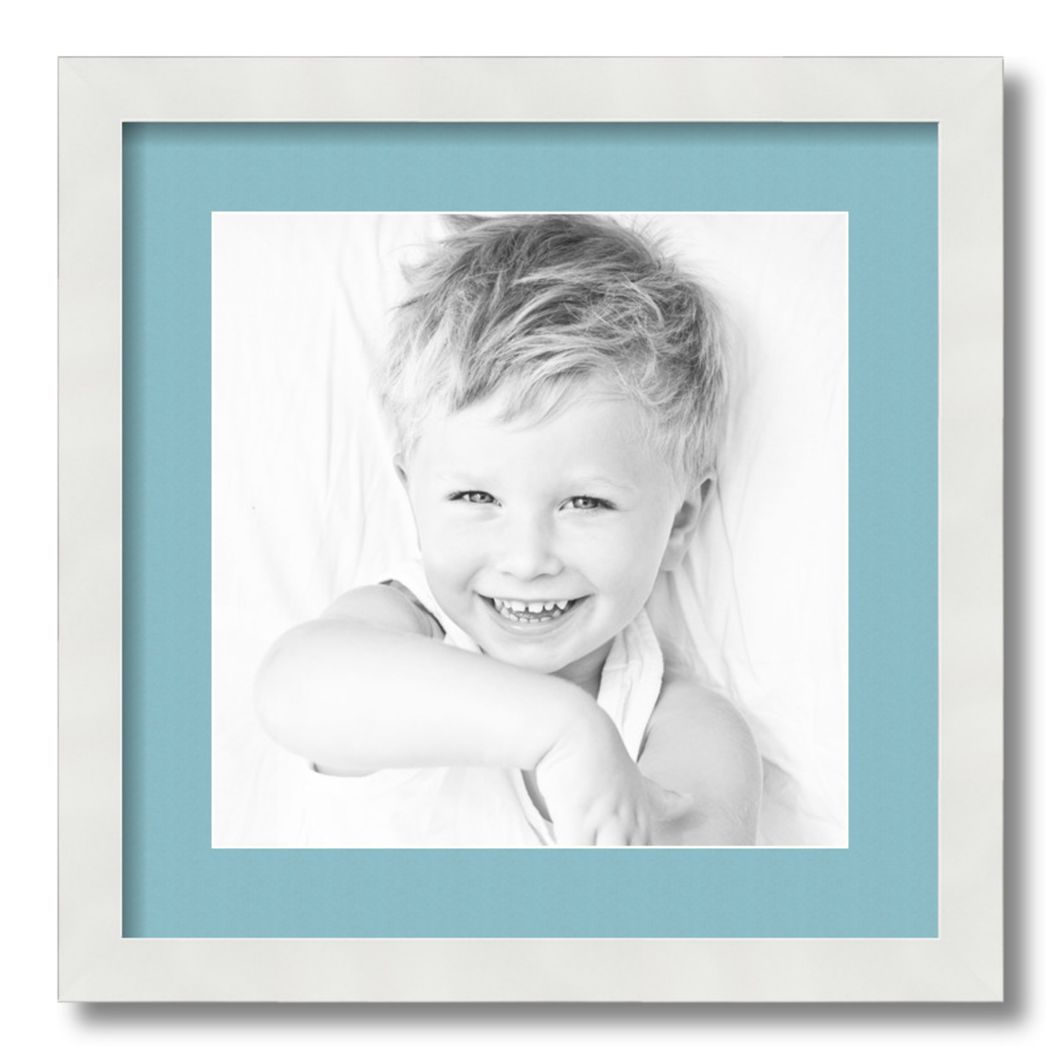 ArtToFrames Matted 16x16 White Picture Frame with 2" Mat, 12x12 Opening 3966