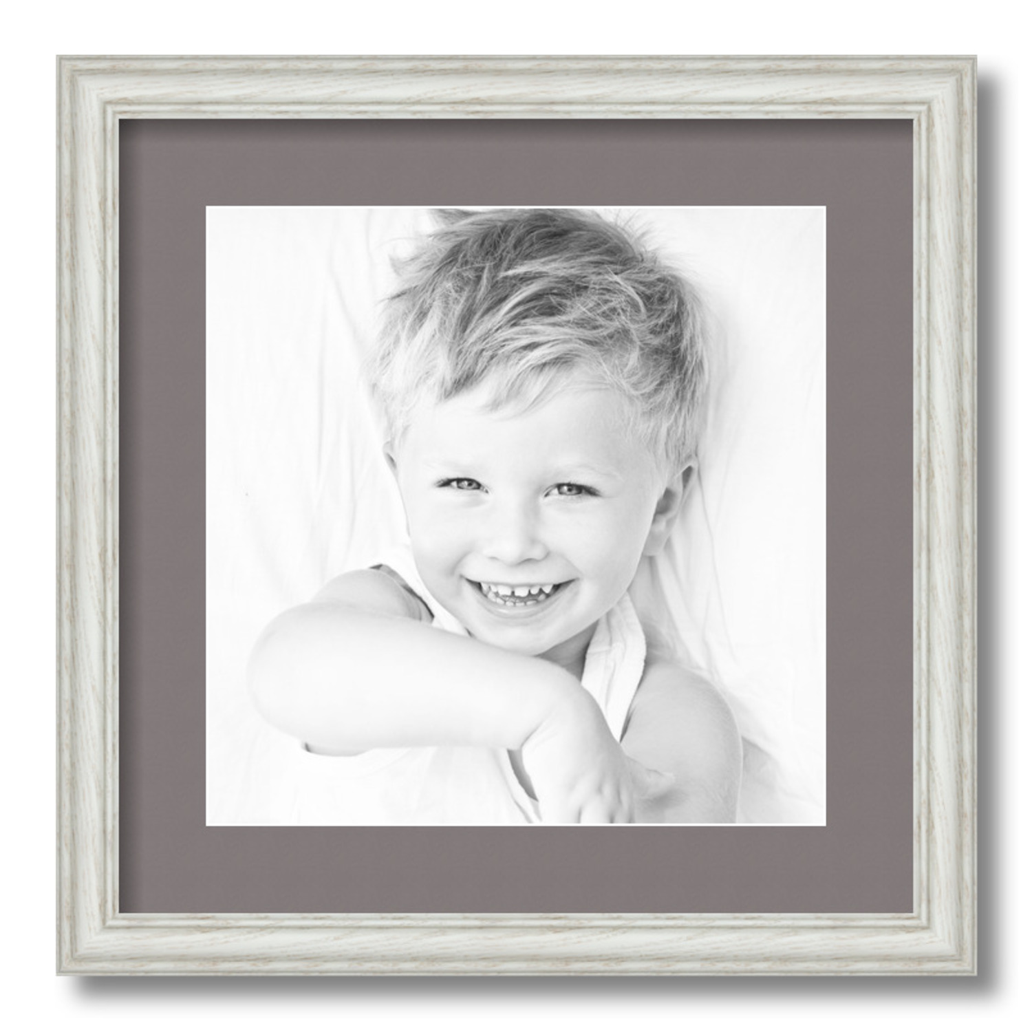 ArtToFrames Matted 16x16 White Picture Frame with 2" Mat, 12x12 Opening 4098