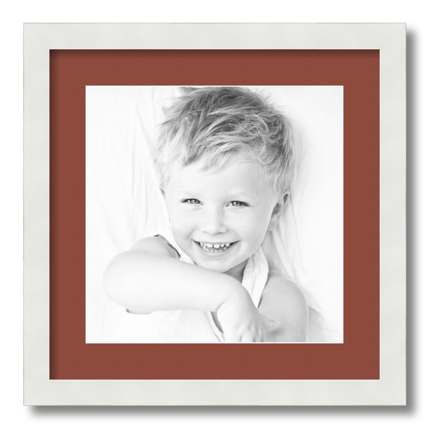 ArtToFrames Matted 16x16 White Picture Frame with 2" Mat, 12x12 Opening 3966