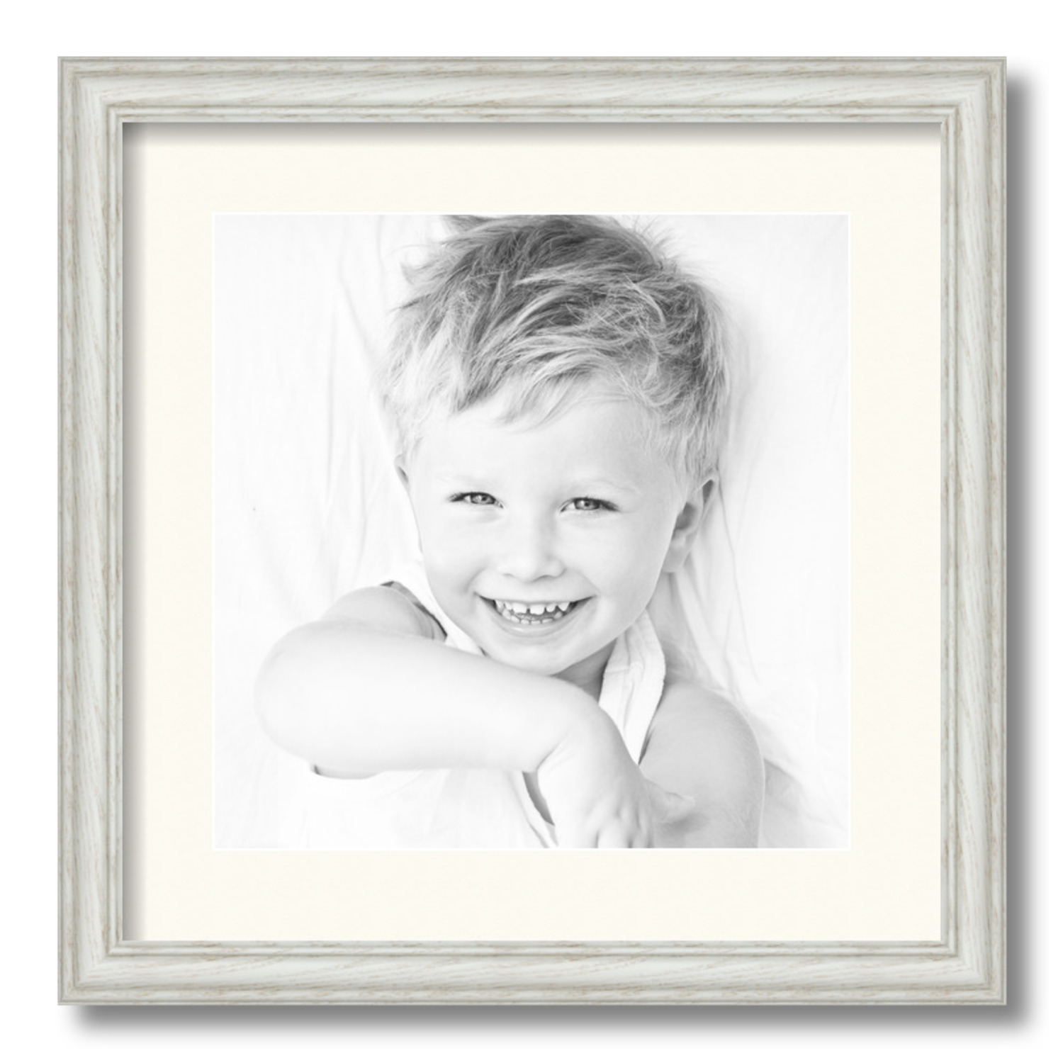 ArtToFrames Matted 16x16 White Picture Frame with 2" Mat, 12x12 Opening 4098