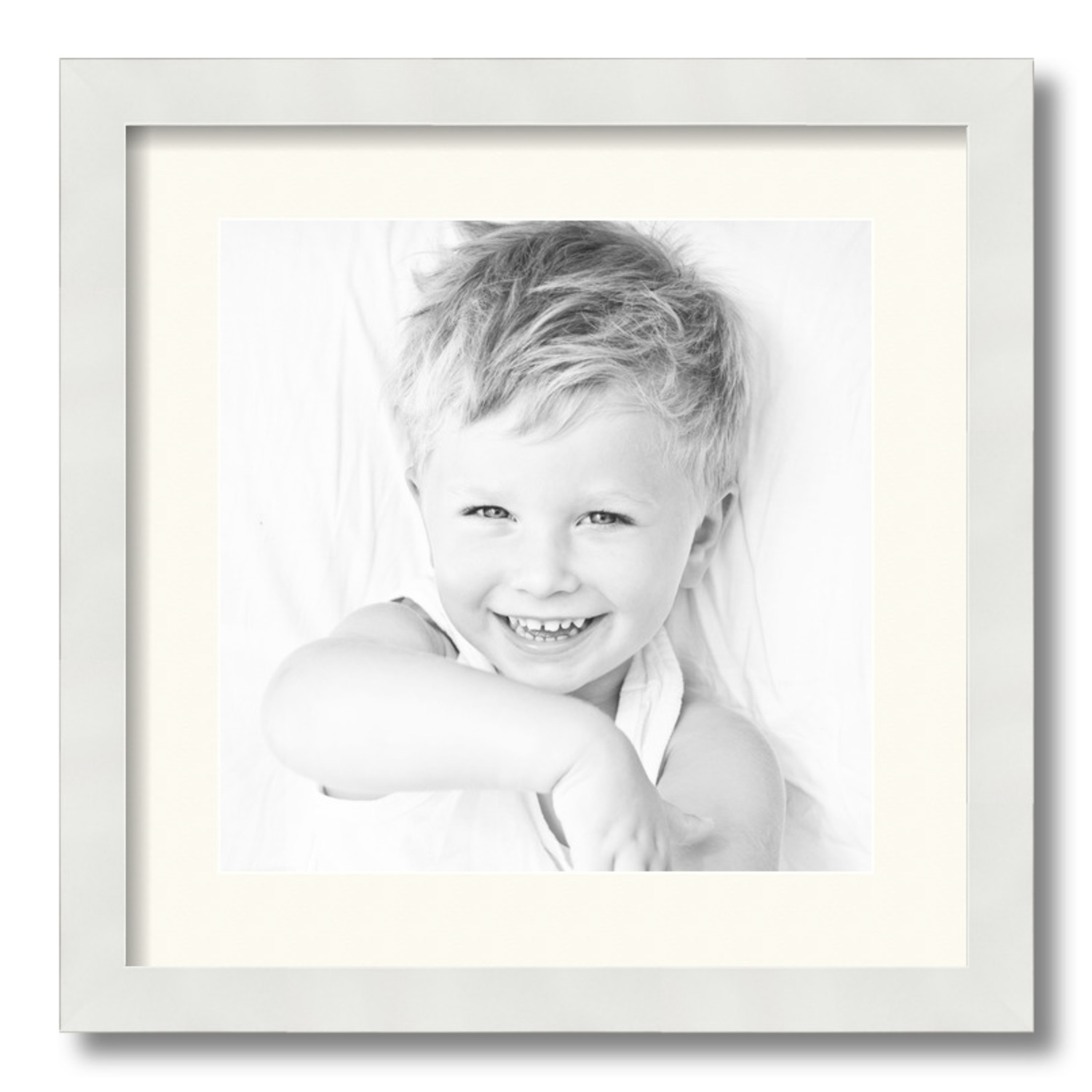 ArtToFrames Matted 16x16 White Picture Frame with 2" Mat, 12x12 Opening 3966