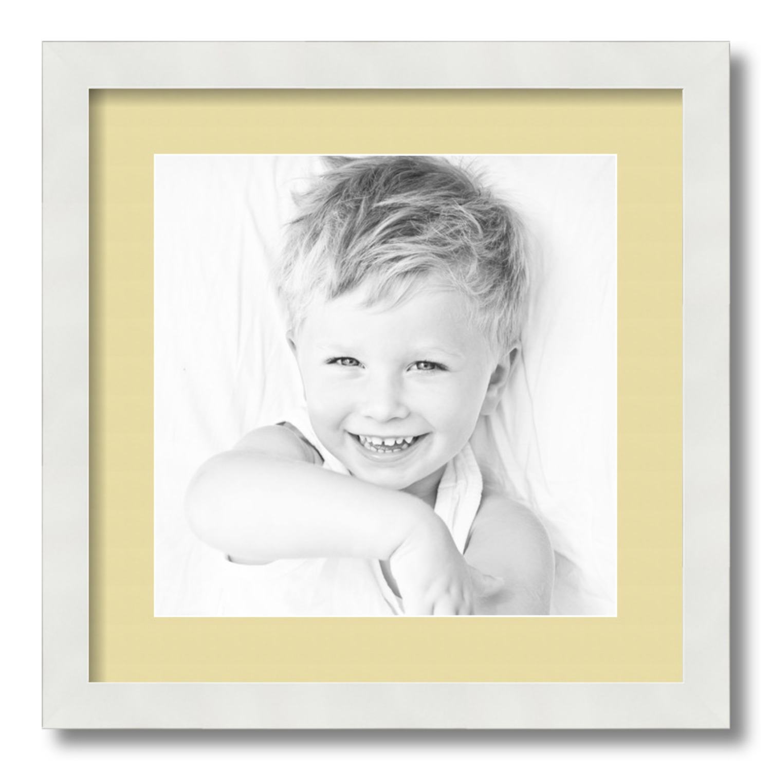 ArtToFrames Matted 16x16 White Picture Frame with 2" Mat, 12x12 Opening 3966