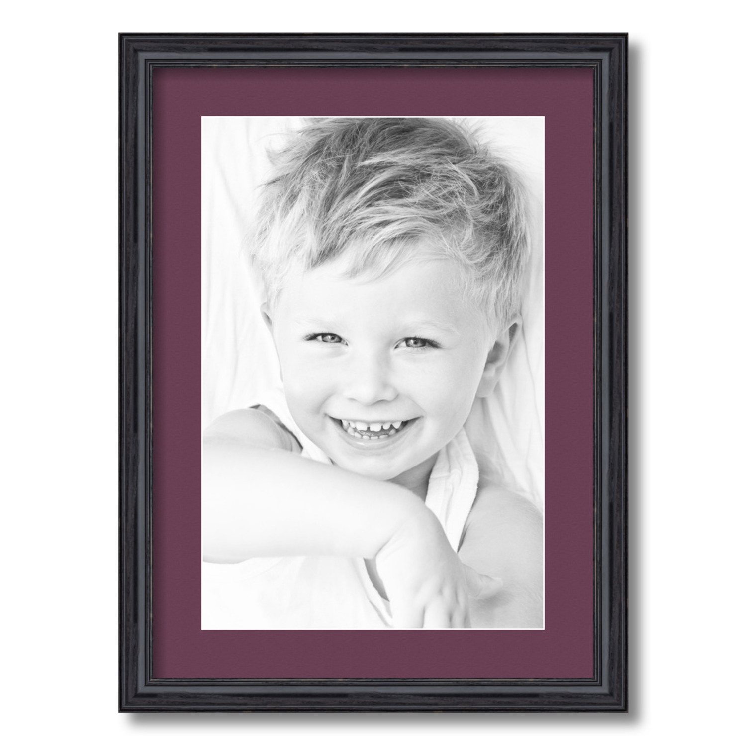 ArtToFrames Matted 16x22 Black Picture Frame with 2" Mat, 12x18 Opening 4083