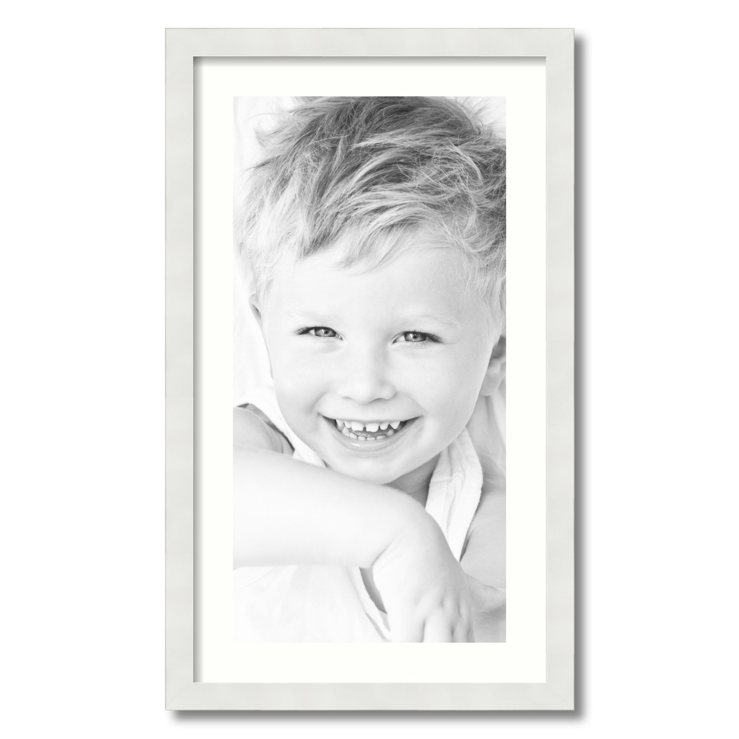 ArtToFrames Matted 16x28 White Picture Frame with 2" Mat, 12x24 Opening 3966