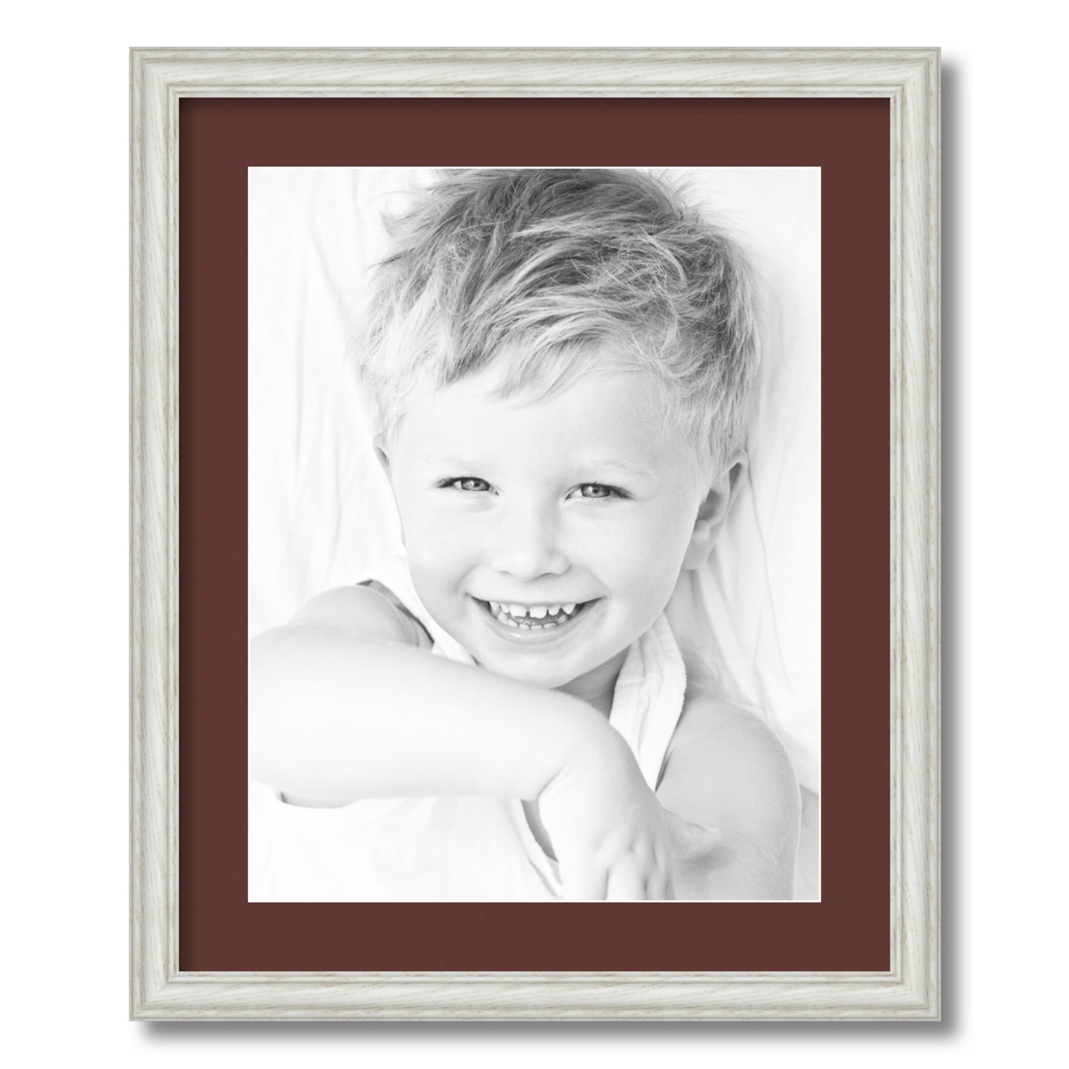 ArtToFrames Matted 18x22 White Picture Frame with 2" Mat, 14x18 Opening 4098