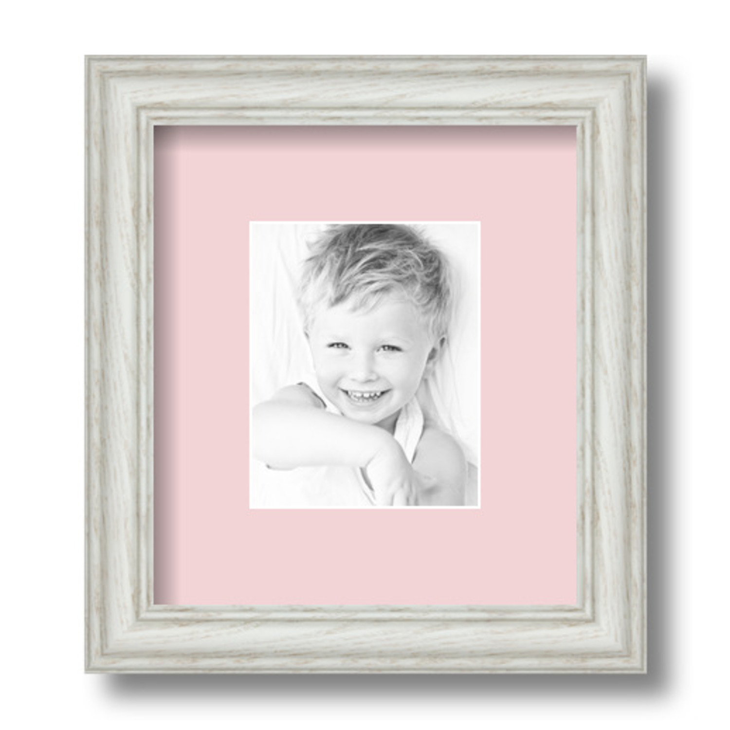 ArtToFrames Matted 7.5x9 White Picture Frame with 2" Mat, 3.5x5 Opening 4098