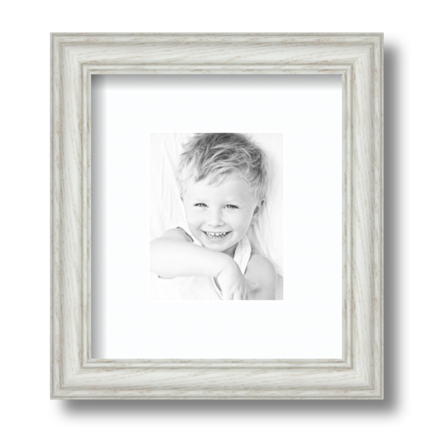 ArtToFrames Matted 7.5x9 White Picture Frame with 2" Mat, 3.5x5 Opening 4098