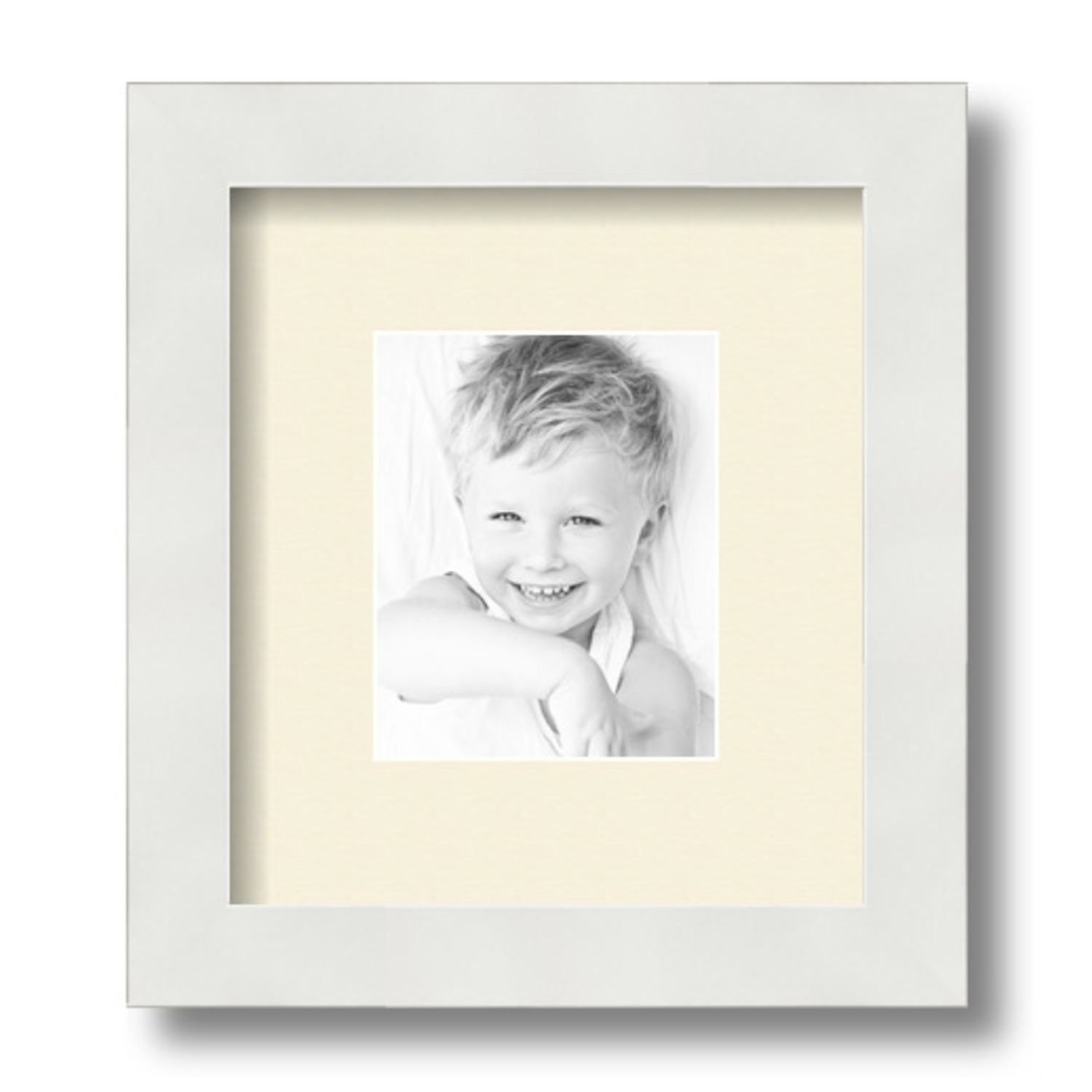 ArtToFrames Matted 7.5x9 White Picture Frame with 2" Mat, 3.5x5 Opening 3966