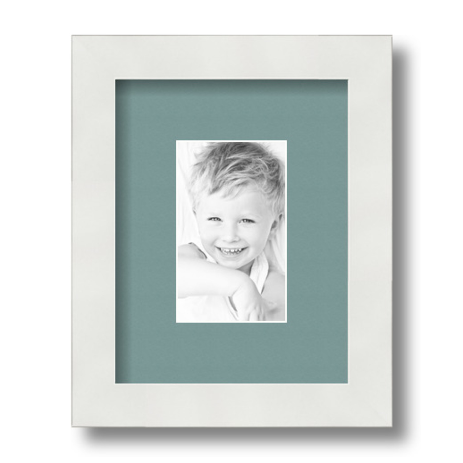 ArtToFrames Matted 7x9 White Picture Frame with 2" Mat, 3x5 Opening 3966