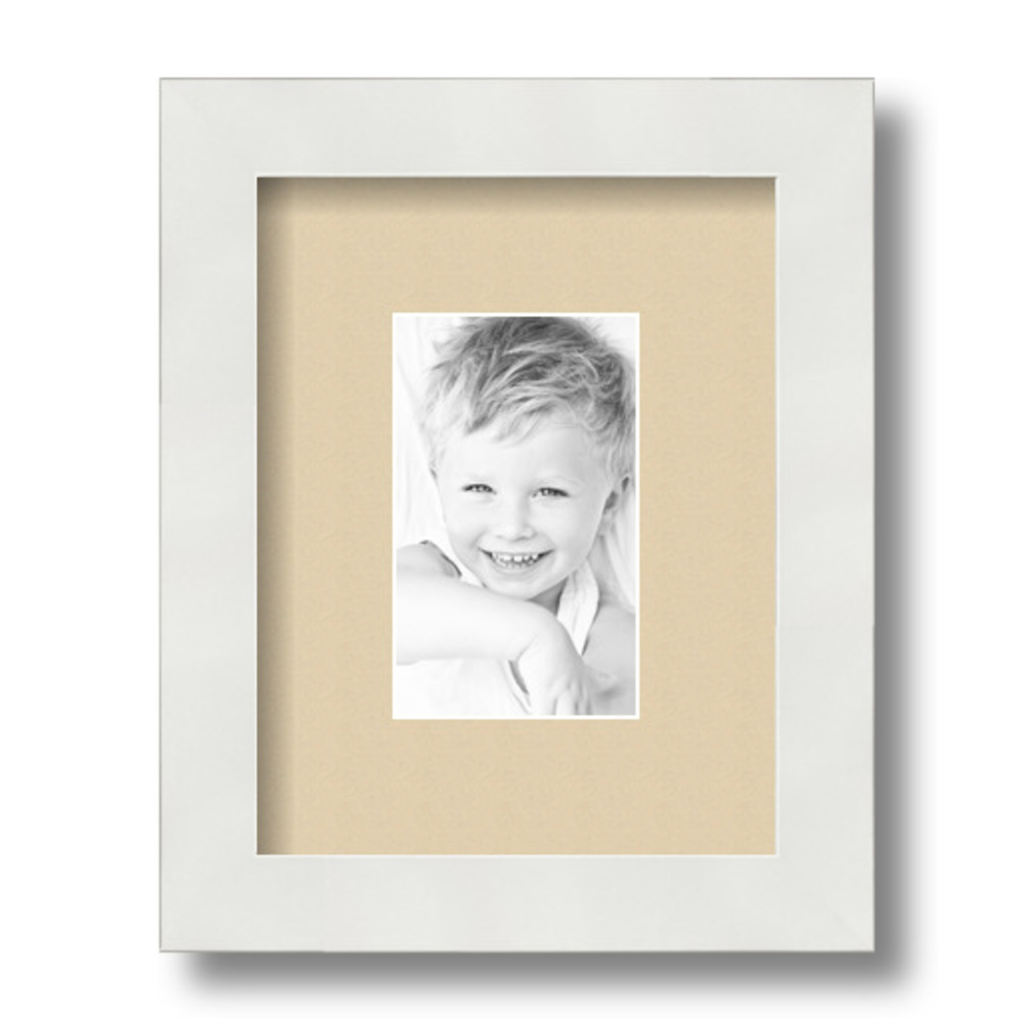 ArtToFrames Matted 7x9 White Picture Frame with 2" Mat, 3x5 Opening 3966