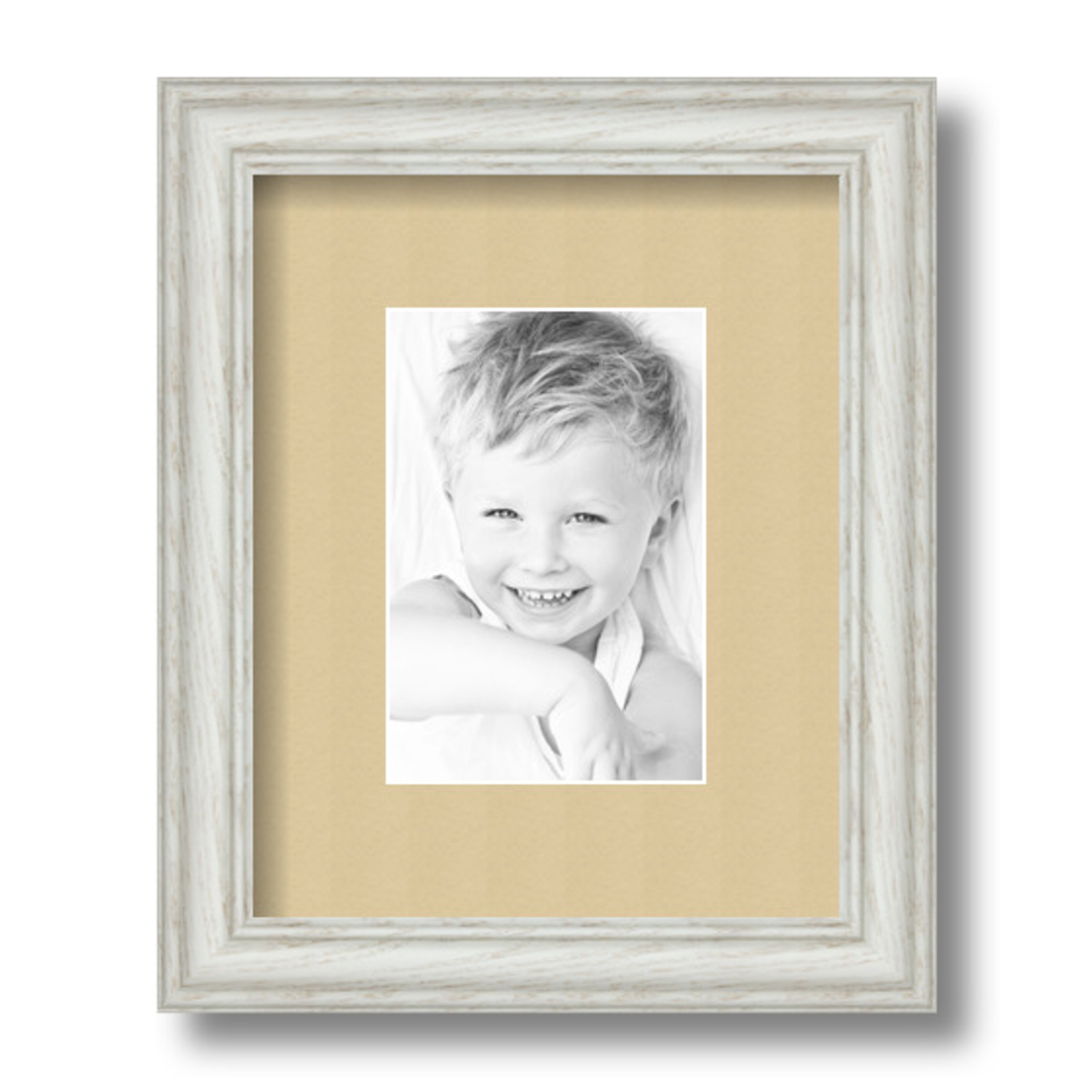 ArtToFrames Matted 8x10 White Picture Frame with 2" Mat, 4x6 Opening 4098