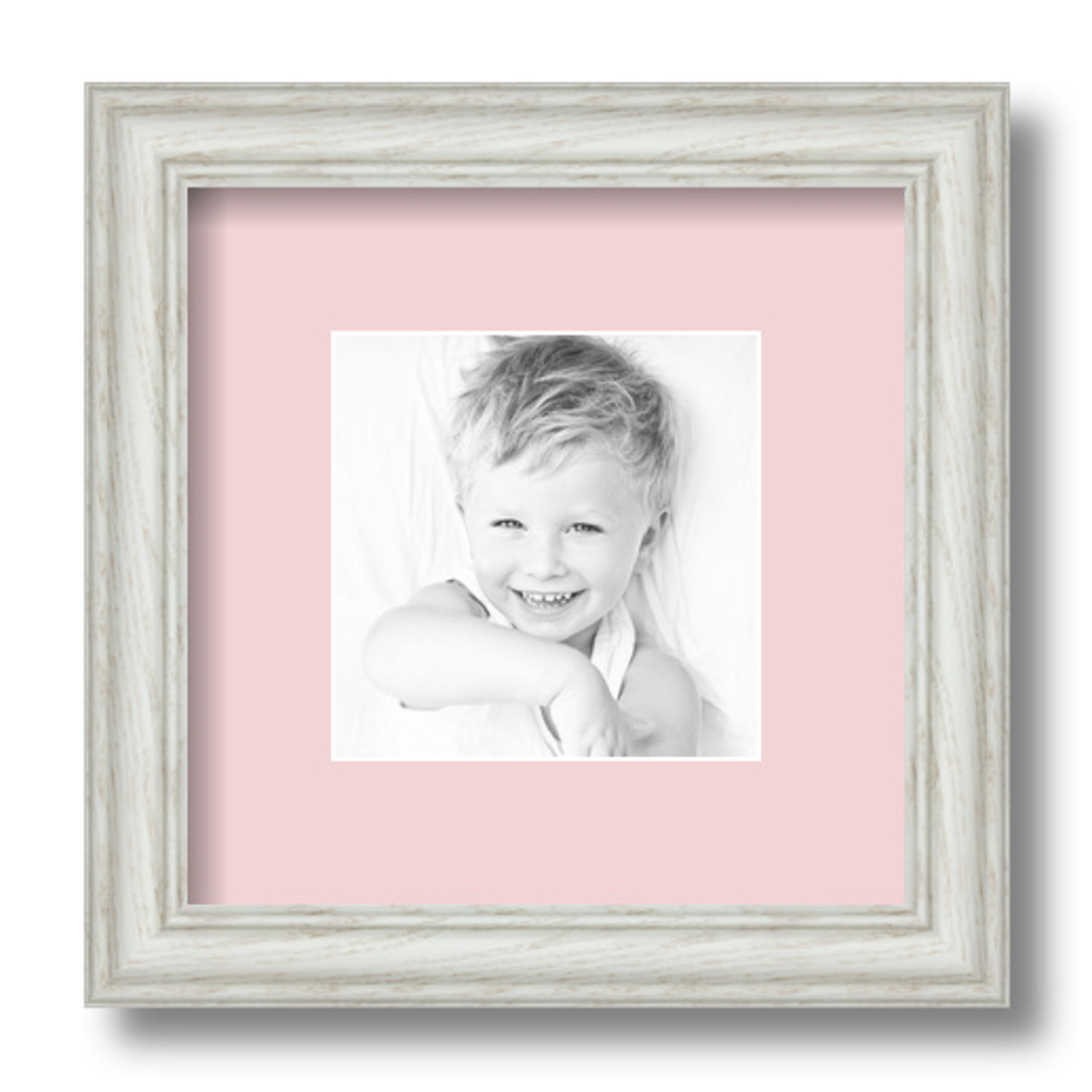 ArtToFrames Matted 9x9 White Picture Frame with 2" Mat, 5x5 Opening 4098