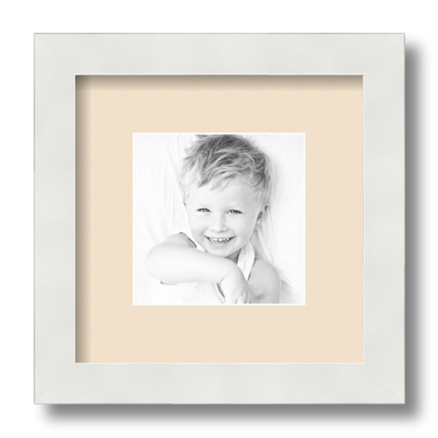 ArtToFrames Matted 9x9 White Picture Frame with 2" Mat, 5x5 Opening 3966