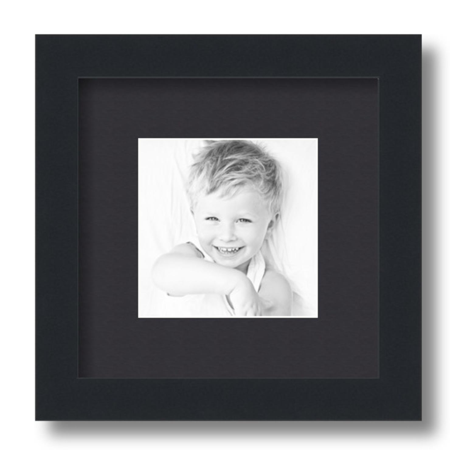 ArtToFrames Matted 9x9 Black Picture Frame with 2" Mat, 5x5 Opening 3926