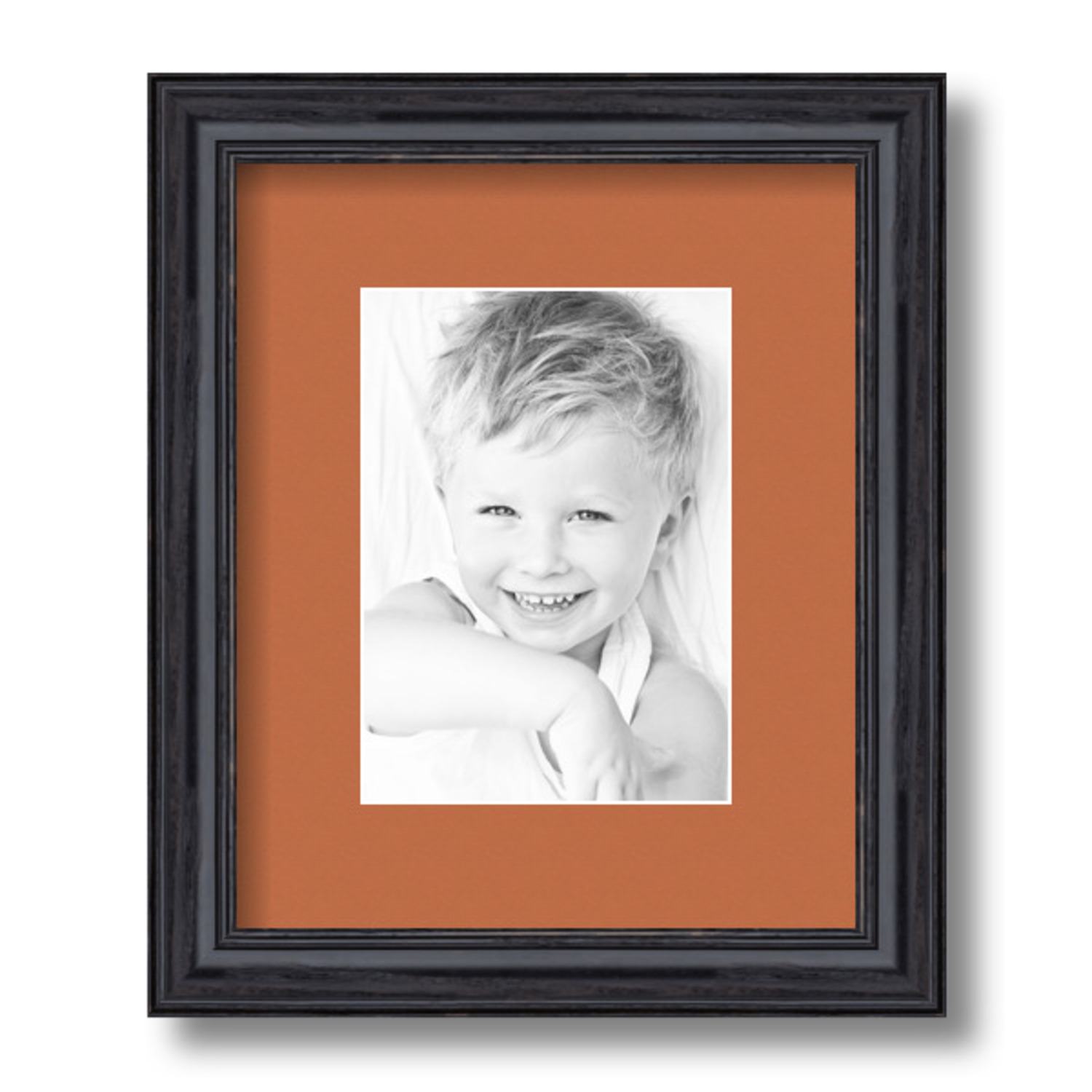 ArtToFrames Matted 9x11 Black Picture Frame with 2" Mat, 5x7 Opening 4083