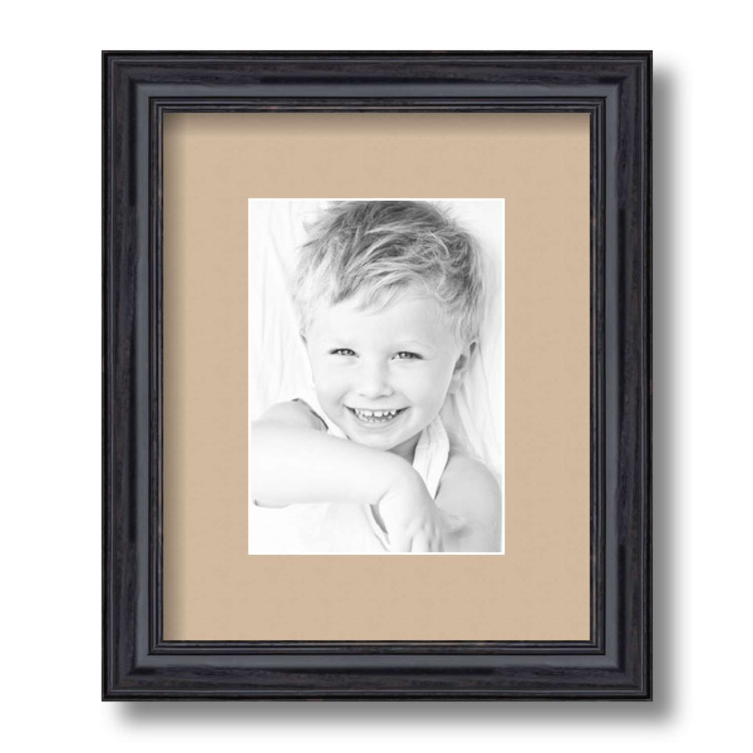 ArtToFrames Matted 9x11 Black Picture Frame with 2" Mat, 5x7 Opening 4083