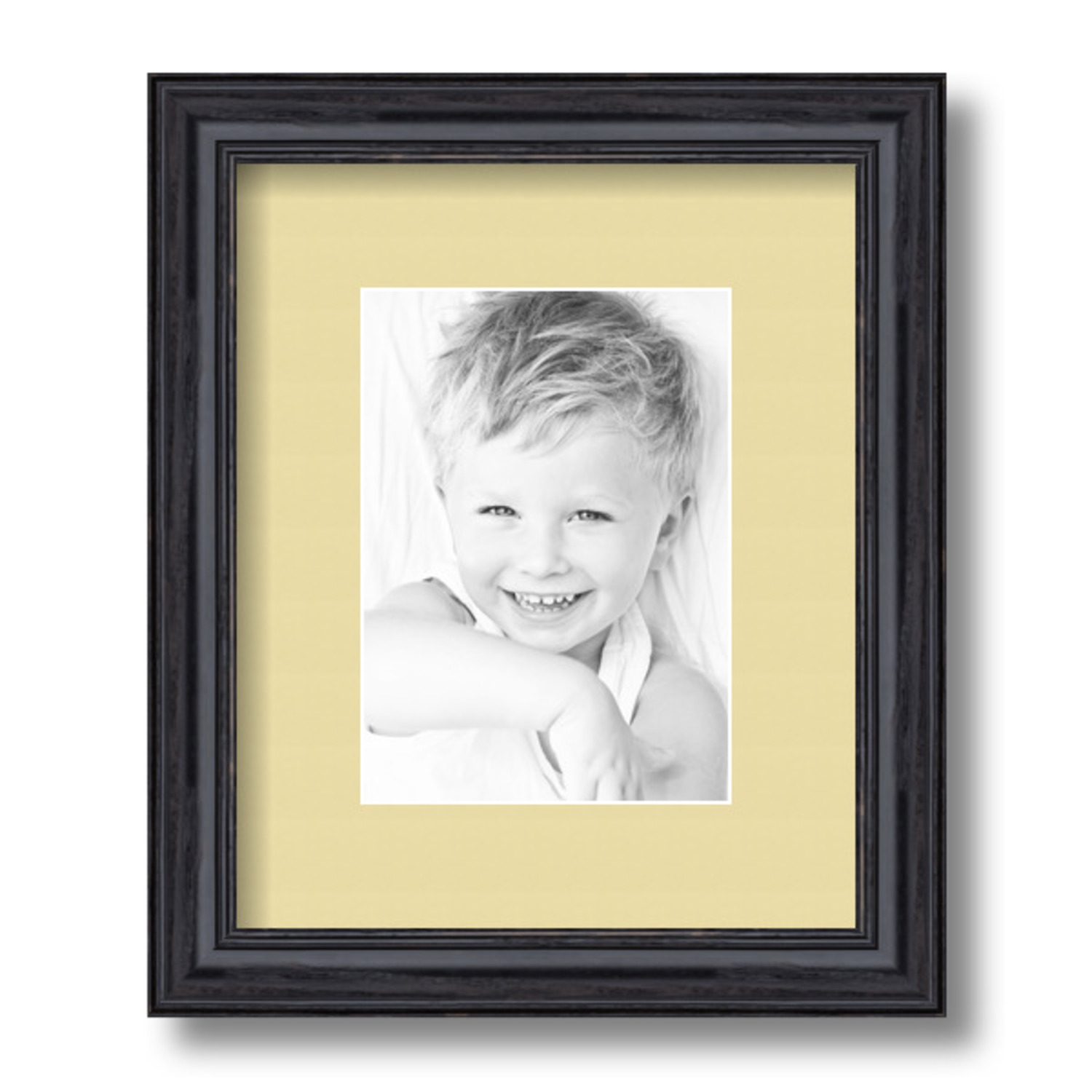 ArtToFrames Matted 9x11 Black Picture Frame with 2" Mat, 5x7 Opening 4083