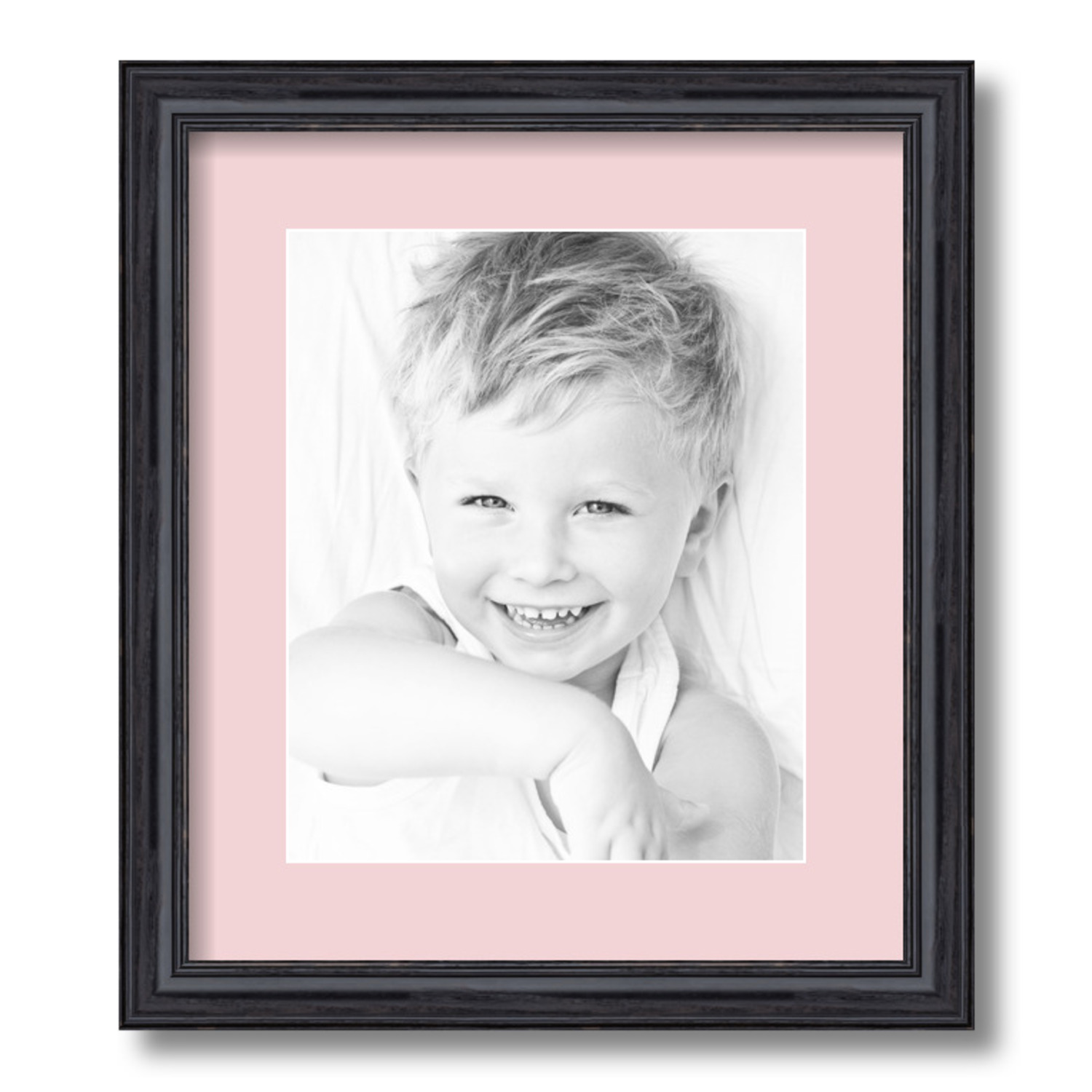 ArtToFrames Matted 12.5x15 Black Picture Frame with 2" Mat, 8.5x11 Opening 4083