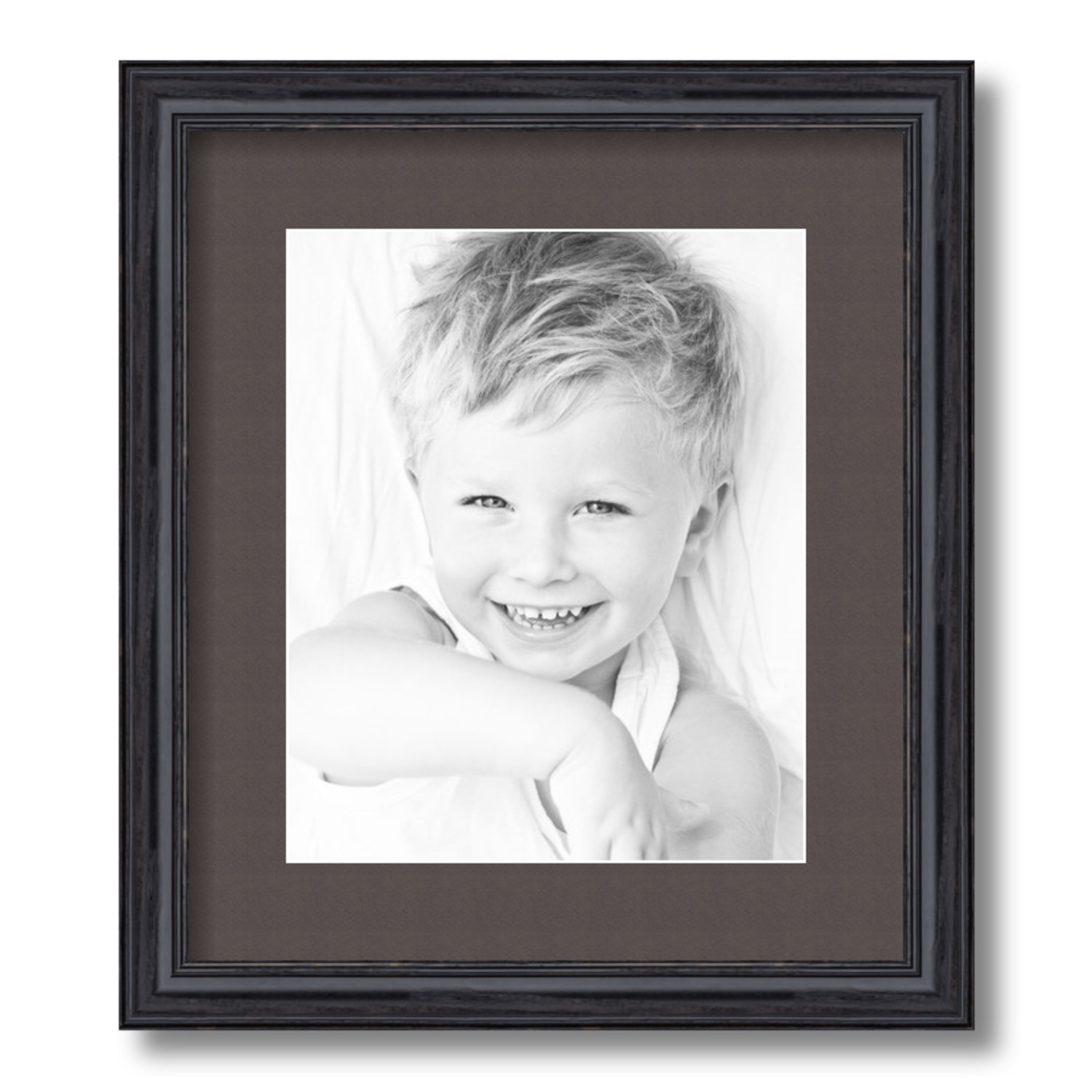 ArtToFrames Matted 12.5x15 Black Picture Frame with 2" Mat, 8.5x11 Opening 4083