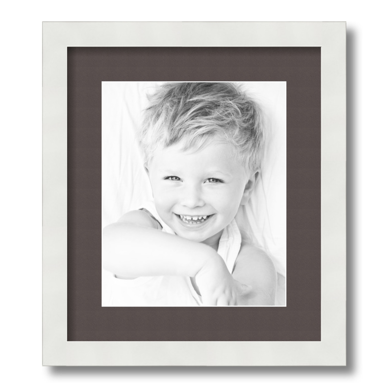 ArtToFrames Matted 12.5x15 White Picture Frame with 2" Mat, 8.5x11 Opening 3966