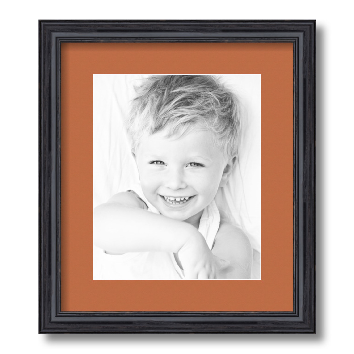 ArtToFrames Matted 12.5x15 Black Picture Frame with 2" Mat, 8.5x11 Opening 4083