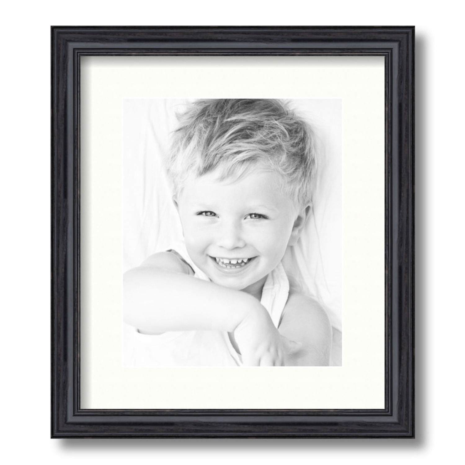 ArtToFrames Matted 12.5x15 Black Picture Frame with 2" Mat, 8.5x11 Opening 4083