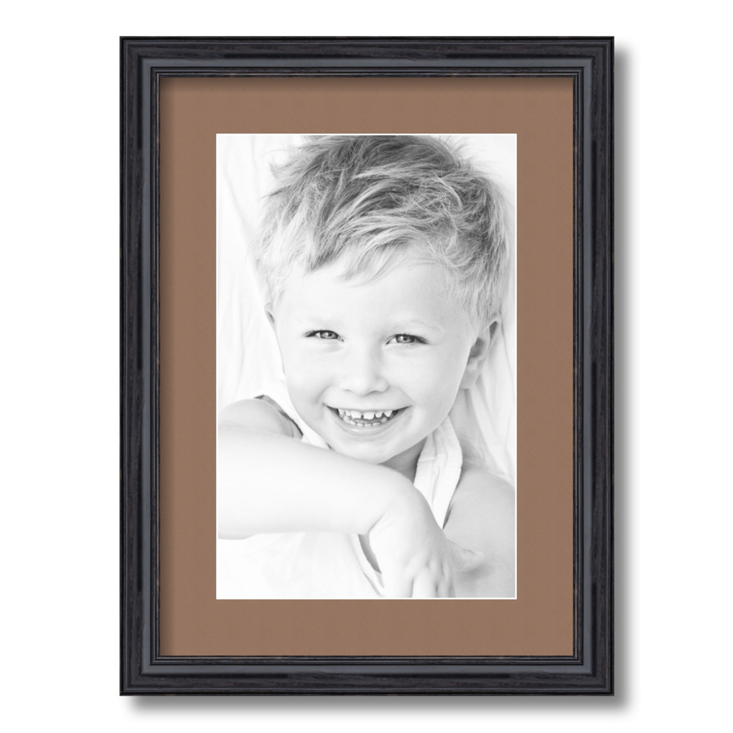 ArtToFrames Matted 12.5x18 Black Picture Frame with 2" Mat, 8.5x14 Opening 4083