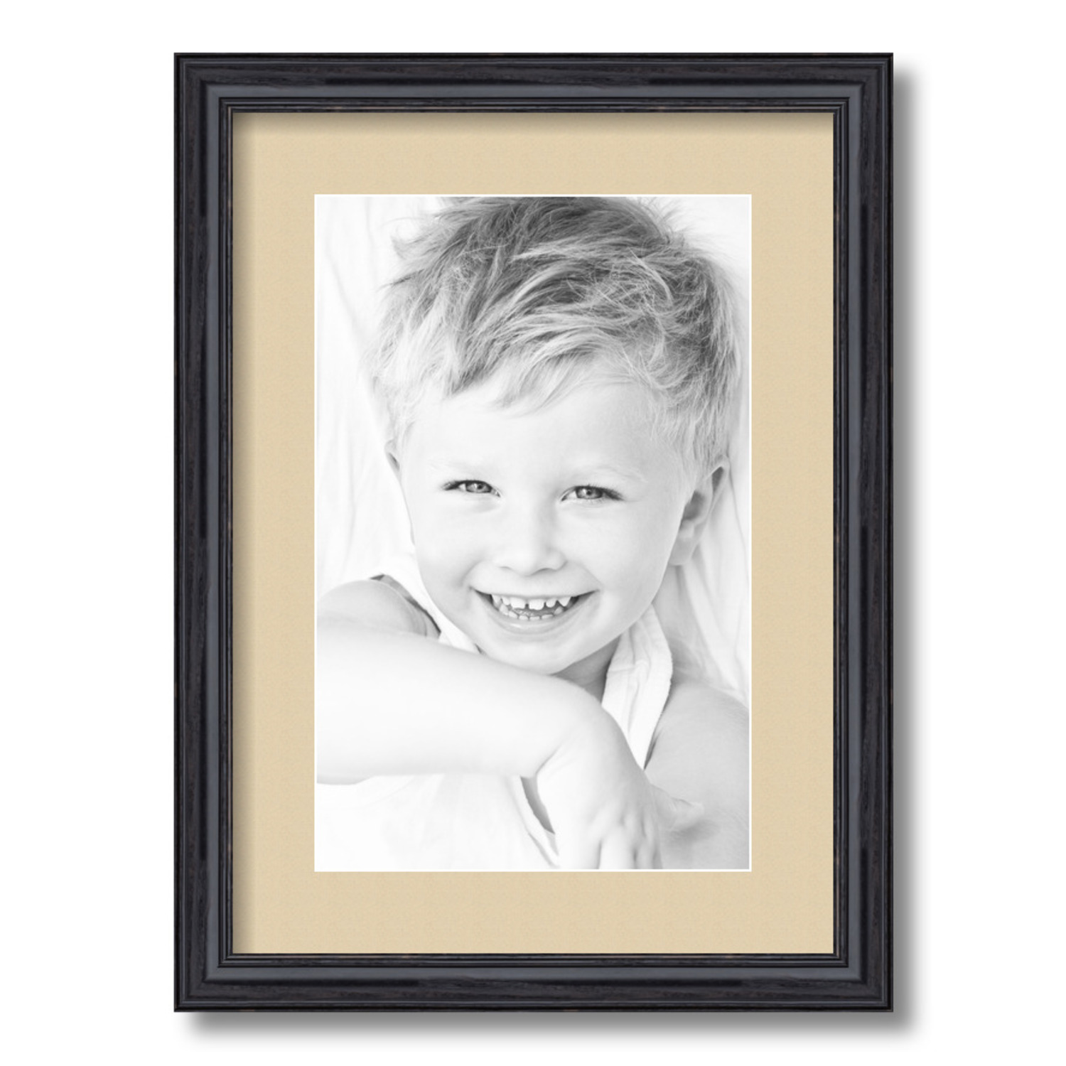 ArtToFrames Matted 12.5x18 Black Picture Frame with 2" Mat, 8.5x14 Opening 4083