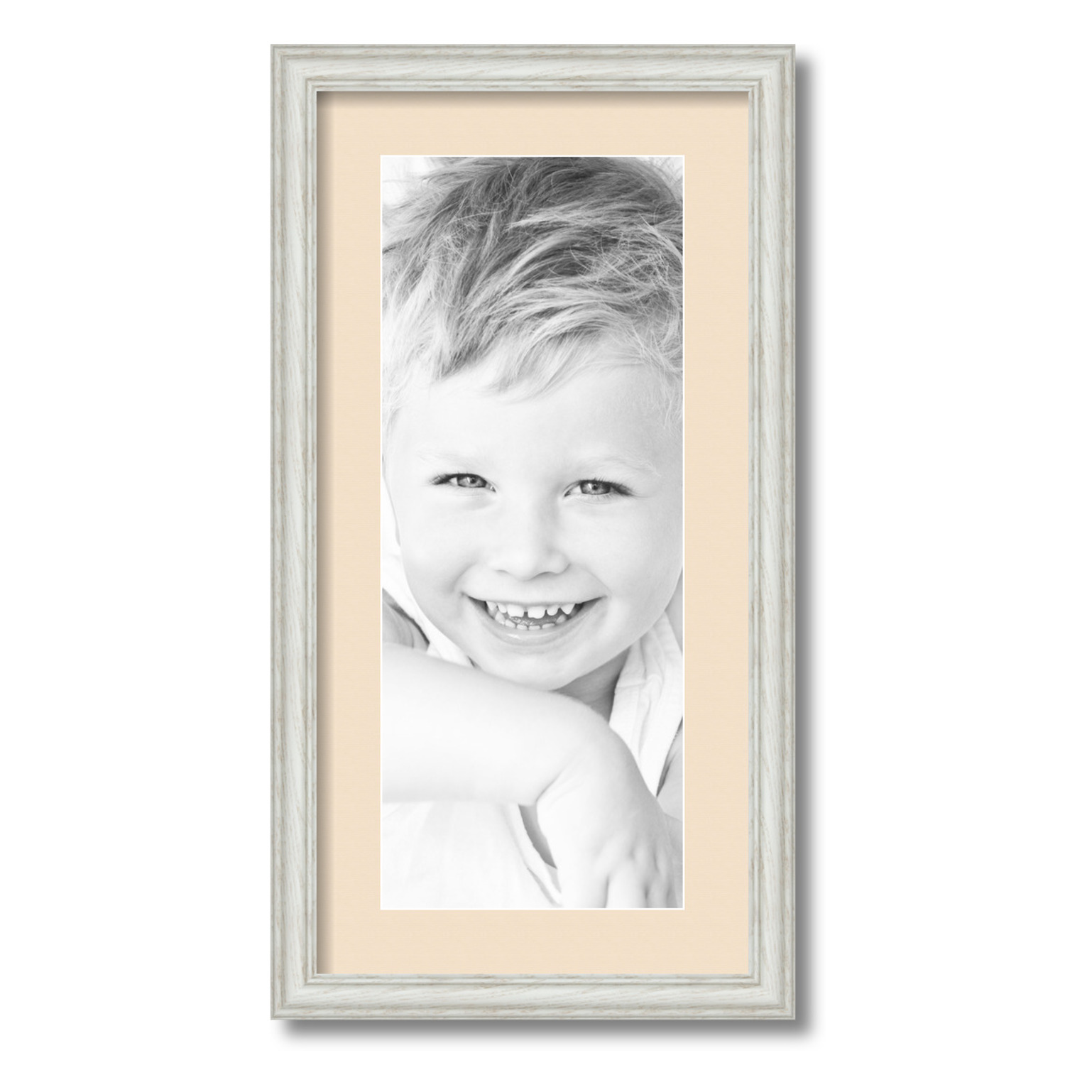 ArtToFrames Matted 12x24 White Picture Frame with 2" Mat, 8x20 Opening 4098