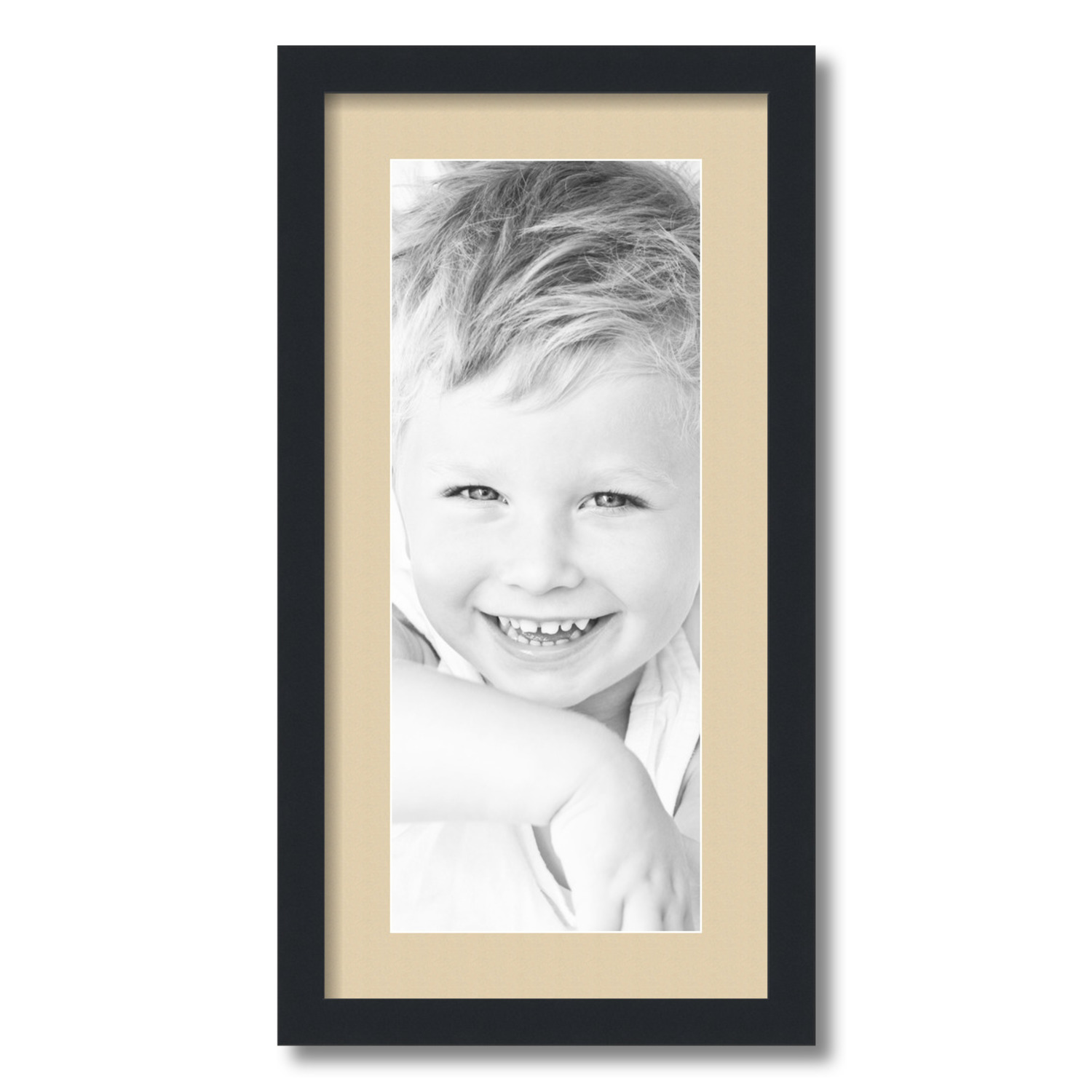 ArtToFrames Matted 12x24 Black Picture Frame with 2" Mat, 8x20 Opening 3926