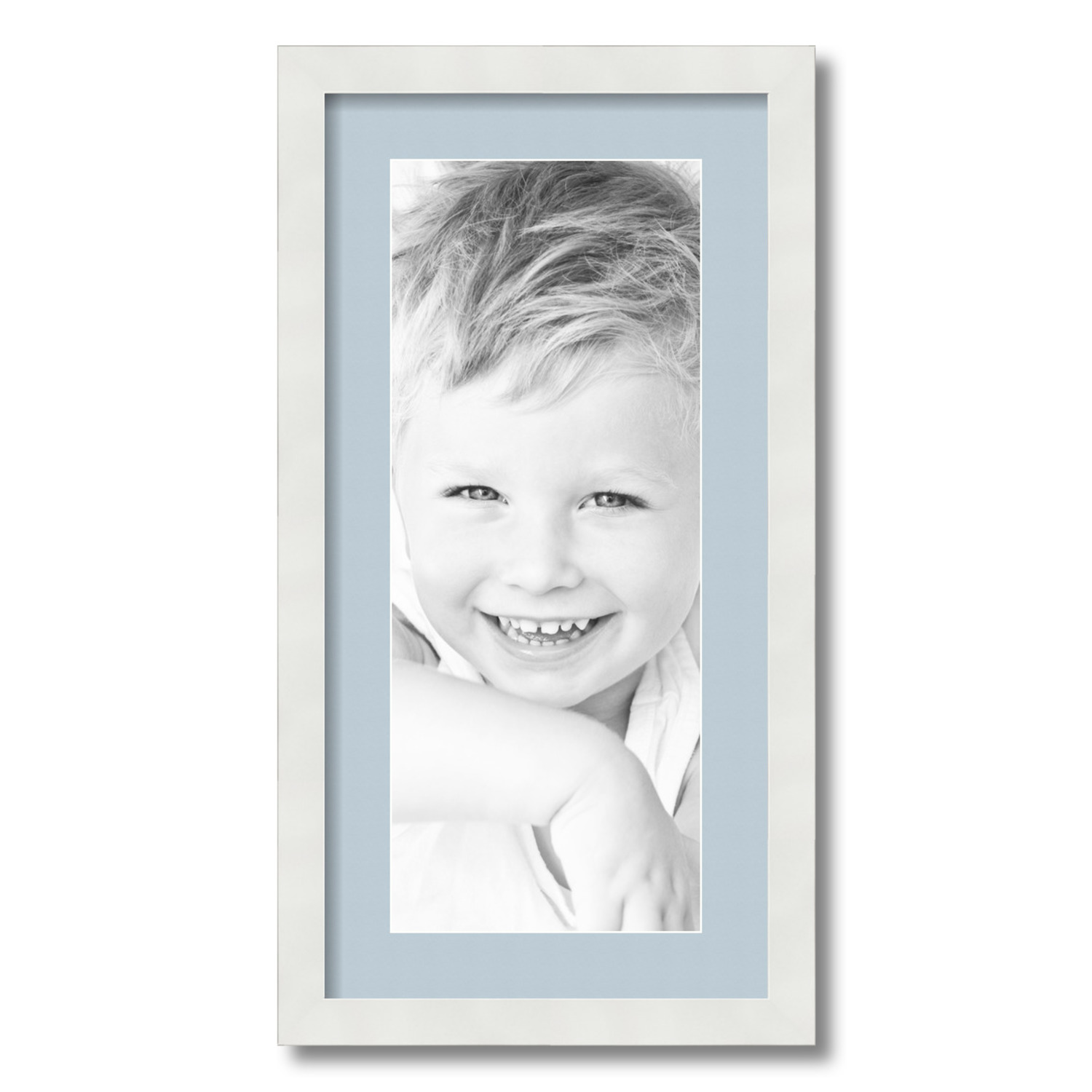 ArtToFrames Matted 12x24 White Picture Frame with 2" Mat, 8x20 Opening 3966