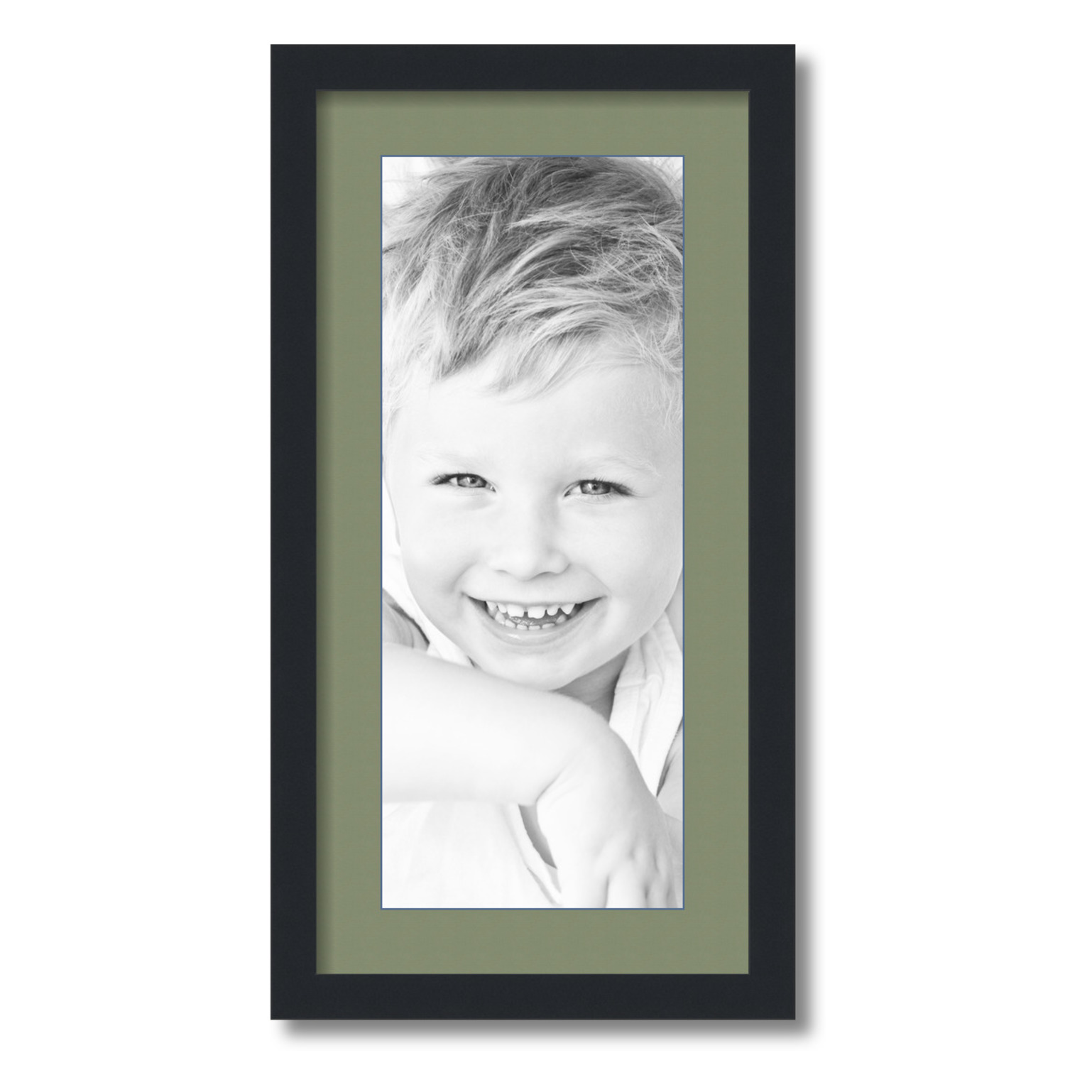 ArtToFrames Matted 12x24 Black Picture Frame with 2" Mat, 8x20 Opening 3926