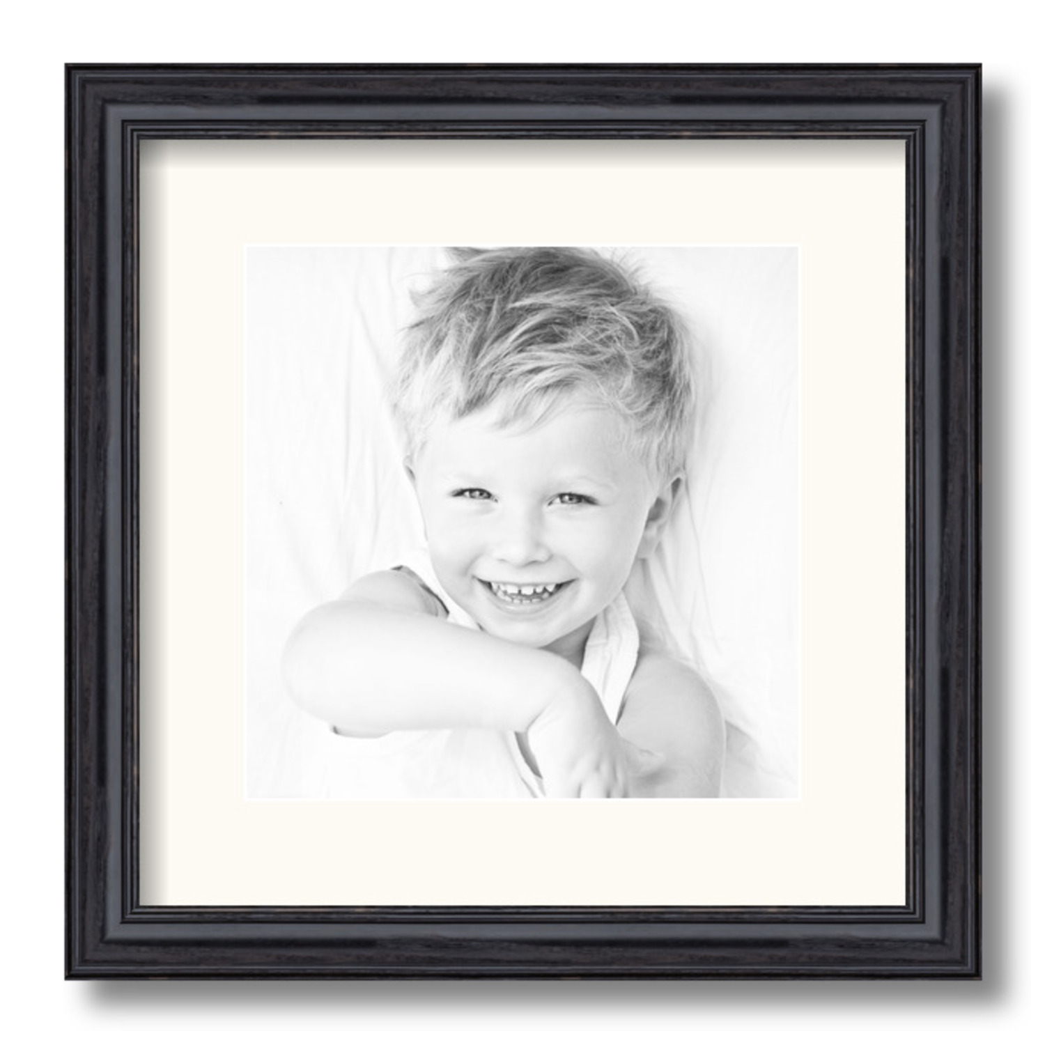 ArtToFrames Matted 13x13 Black Picture Frame with 2" Mat, 9x9 Opening 4083