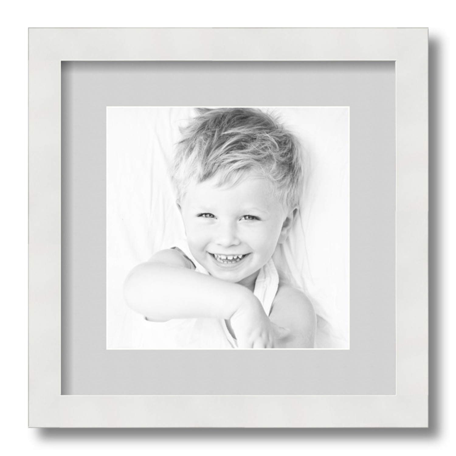 ArtToFrames Matted 13x13 White Picture Frame with 2" Mat, 9x9 Opening 3966