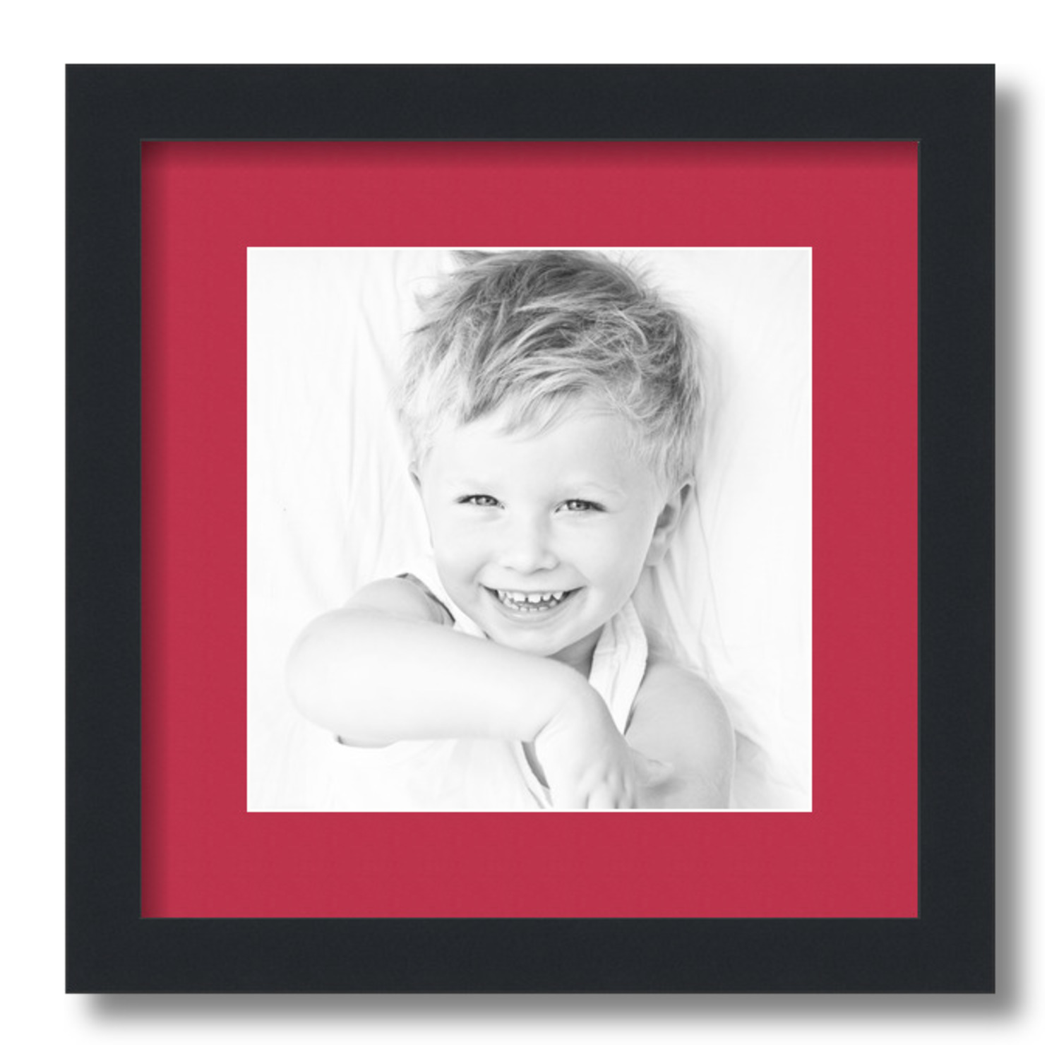 ArtToFrames Matted 13x13 Black Picture Frame with 2" Mat, 9x9 Opening 3926