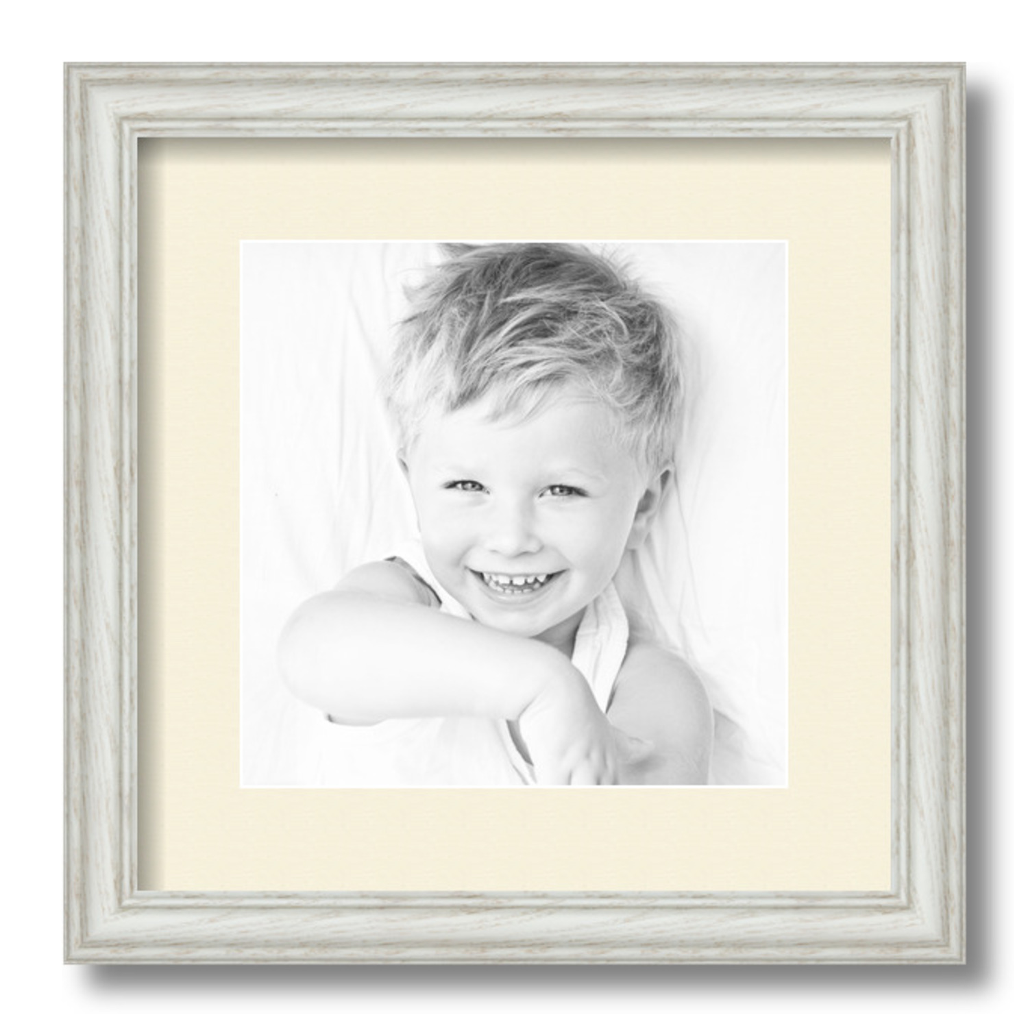 ArtToFrames Matted 13x13 White Picture Frame with 2" Mat, 9x9 Opening 4098