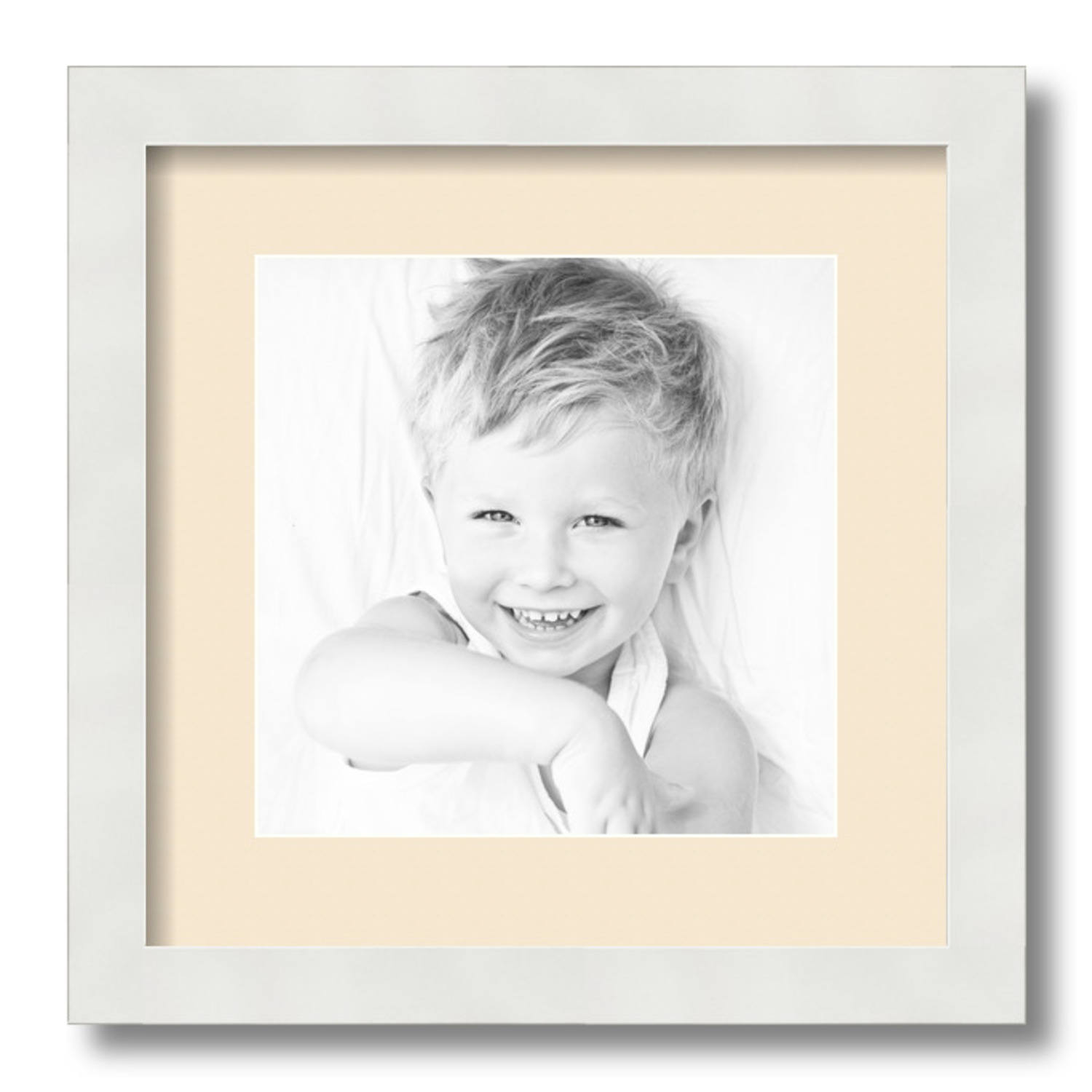 ArtToFrames Matted 13x13 White Picture Frame with 2" Mat, 9x9 Opening 3966