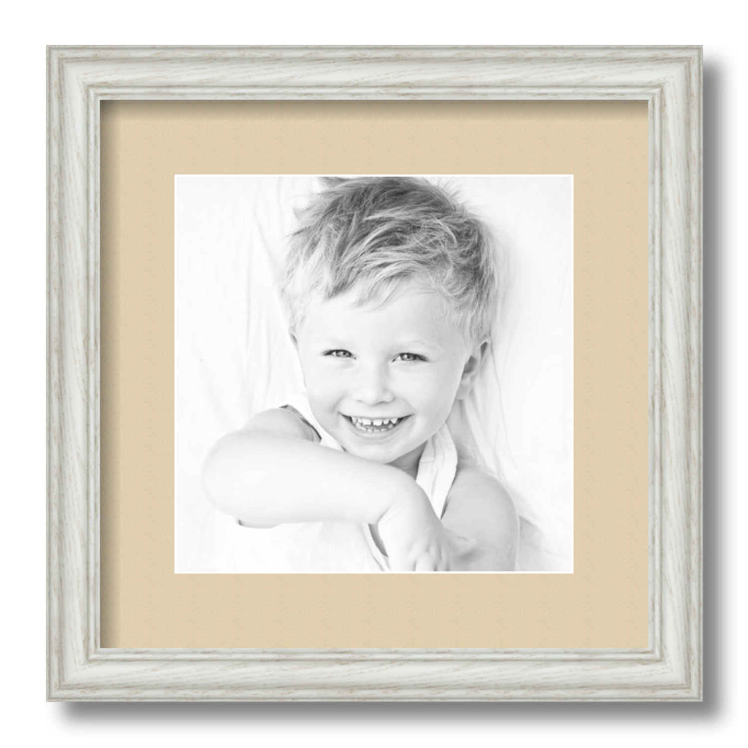 ArtToFrames Matted 13x13 White Picture Frame with 2" Mat, 9x9 Opening 4098