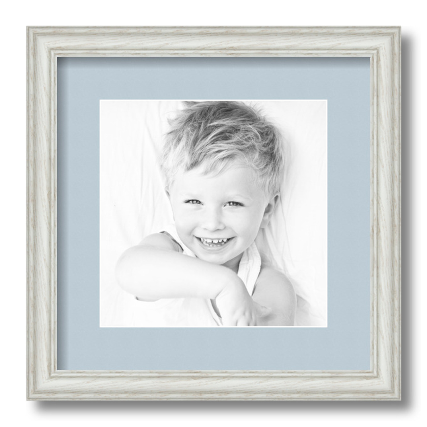 ArtToFrames Matted 13x13 White Picture Frame with 2" Mat, 9x9 Opening 4098