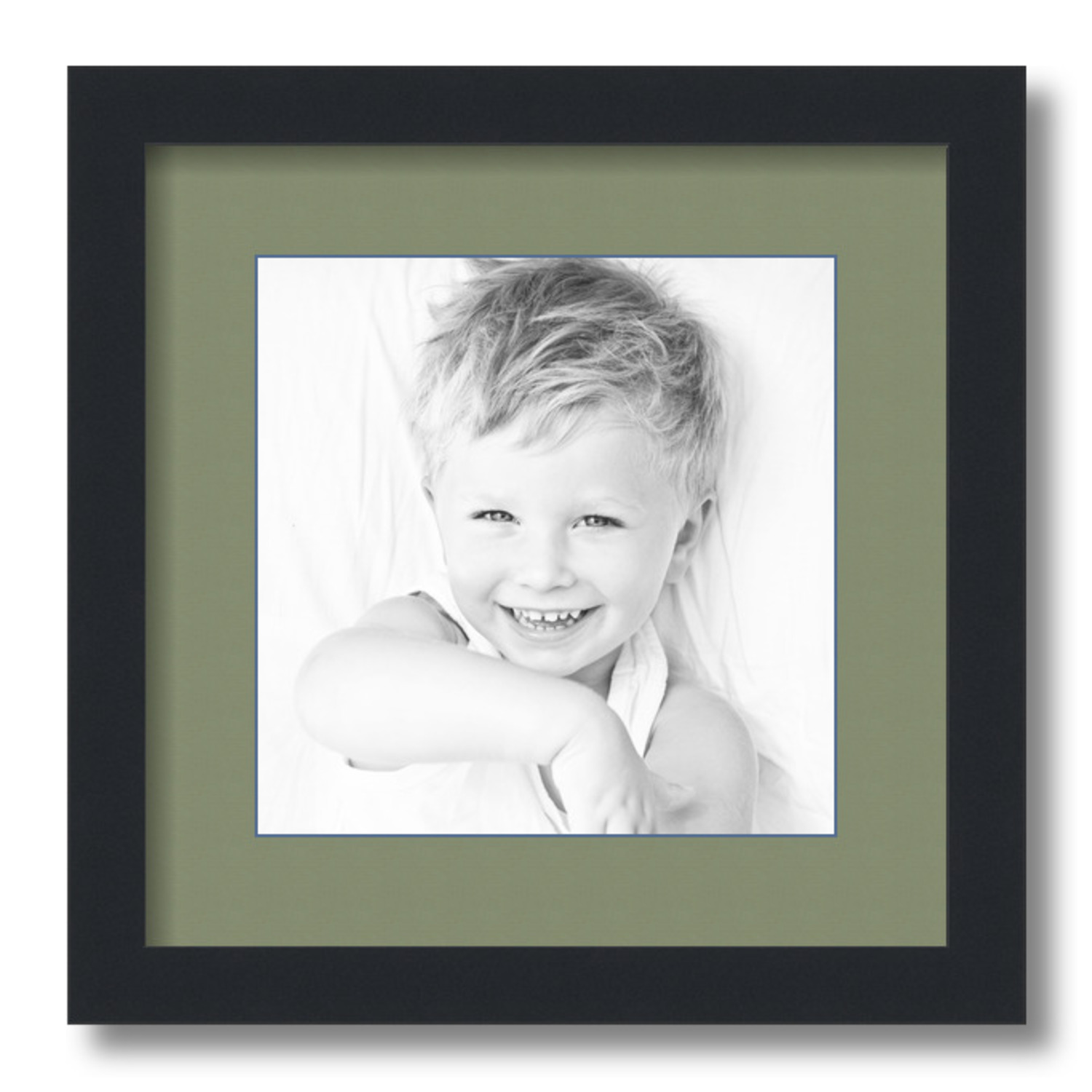 ArtToFrames Matted 13x13 Black Picture Frame with 2" Mat, 9x9 Opening 3926