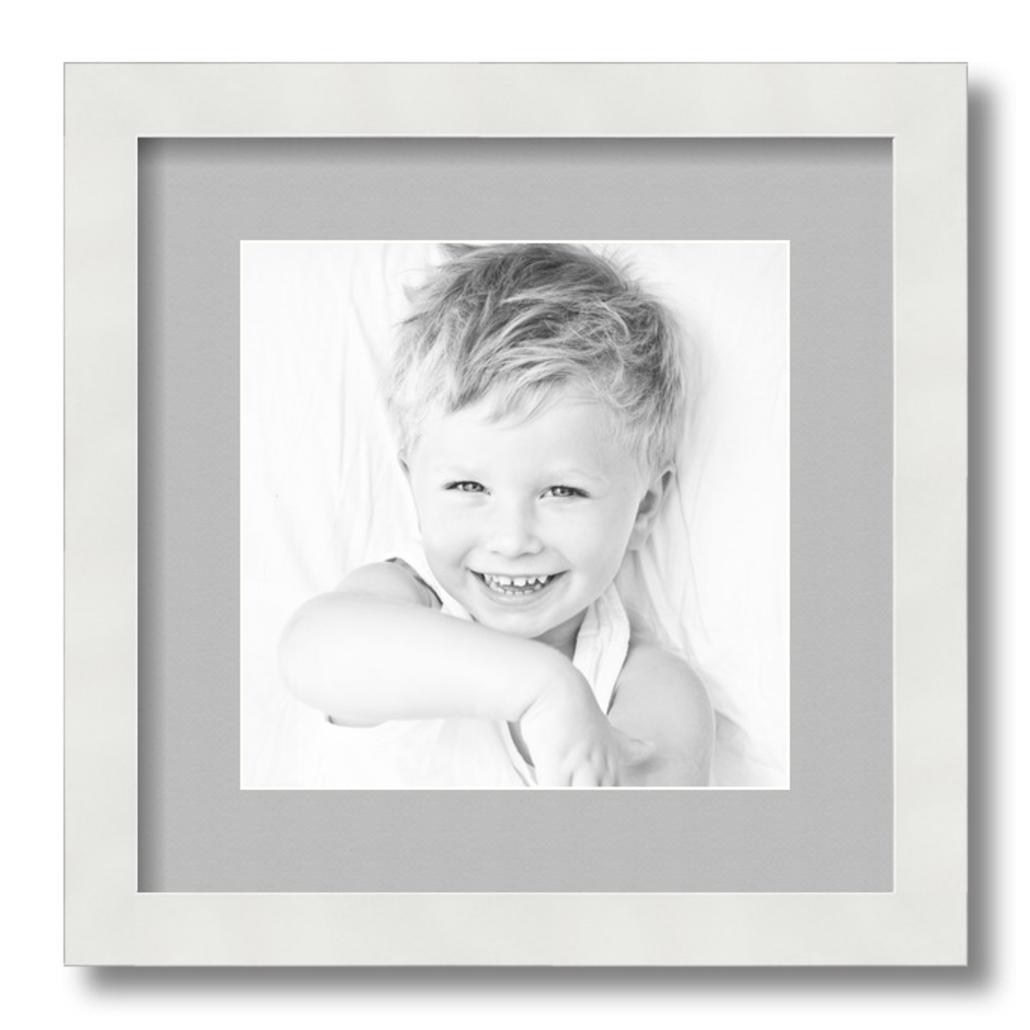 ArtToFrames Matted 13x13 White Picture Frame with 2" Mat, 9x9 Opening 3966